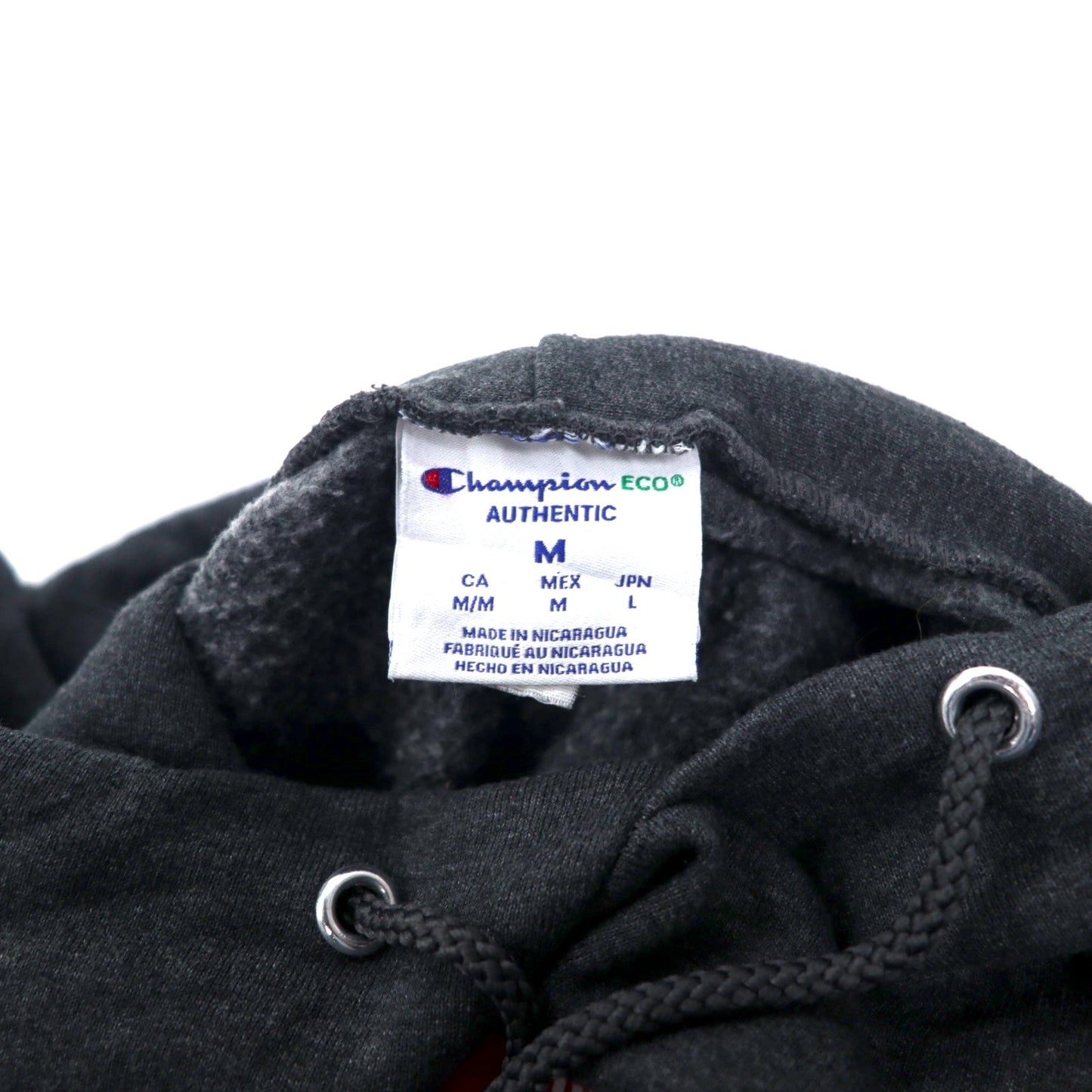 Champion ECO カレッジ プルオーバーパーカー L グレー コットン 裏起毛 Stony Brook School of Social Welfare ビッグサイズ
