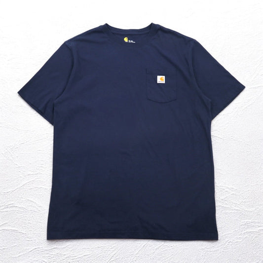 carhartt オリジナルフィット ポケット Tシャツ ポケT XL ネイビー ORIGINAL FIT コットン