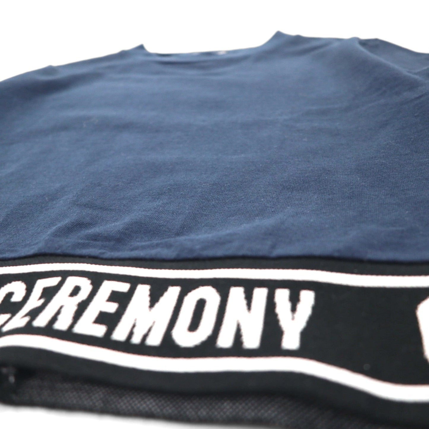 OPENING CEREMONY リブロゴデザイン クロップド Tシャツ S ネイビー コットン 日本製