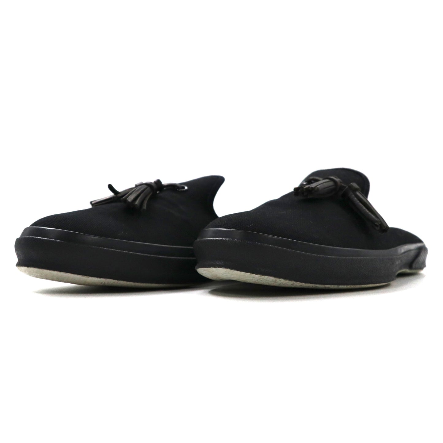 Hender Scheme タッセルローファー ミュール 27.5-28cm ブラック キャンバス PARALLEL / PEAK with tassels 8AHR 日本製
