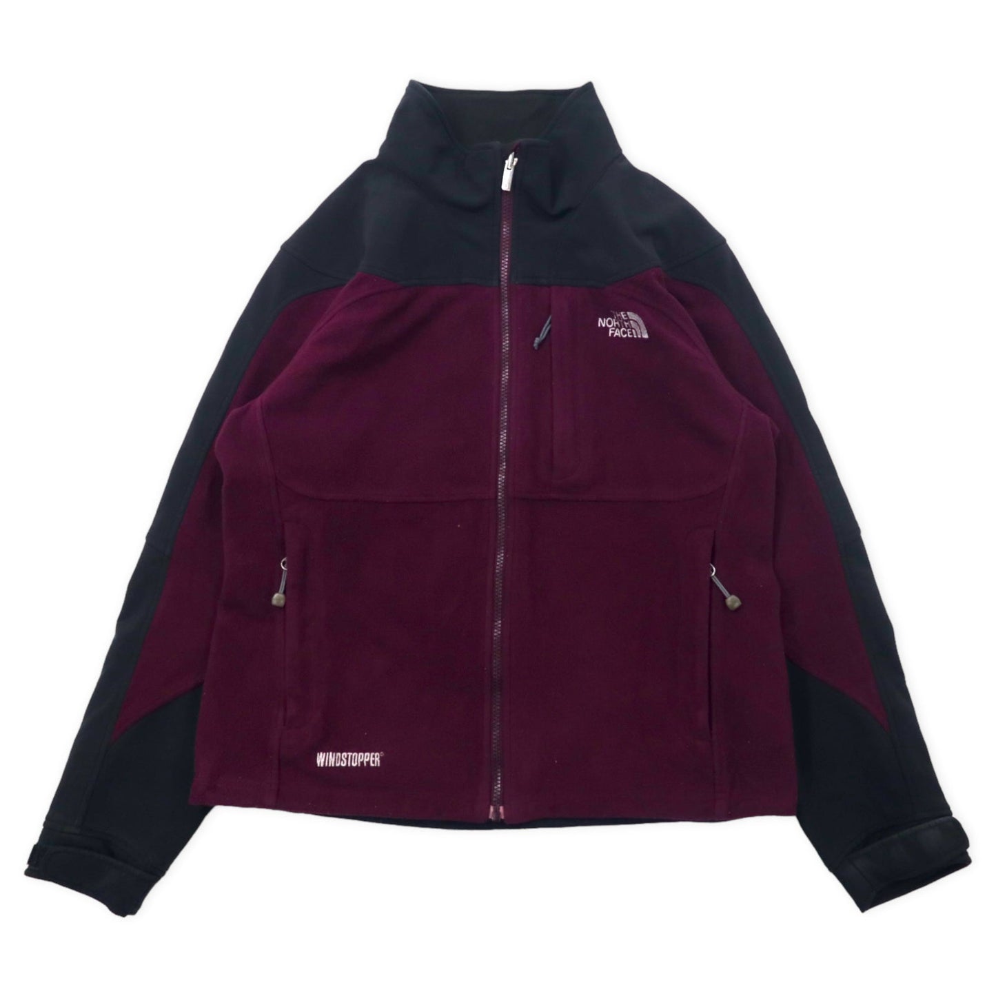 THE NORTH FACE フリースジャケット M パープル ブラック ポリエステル ロゴ刺繍 WINDSTOPPER