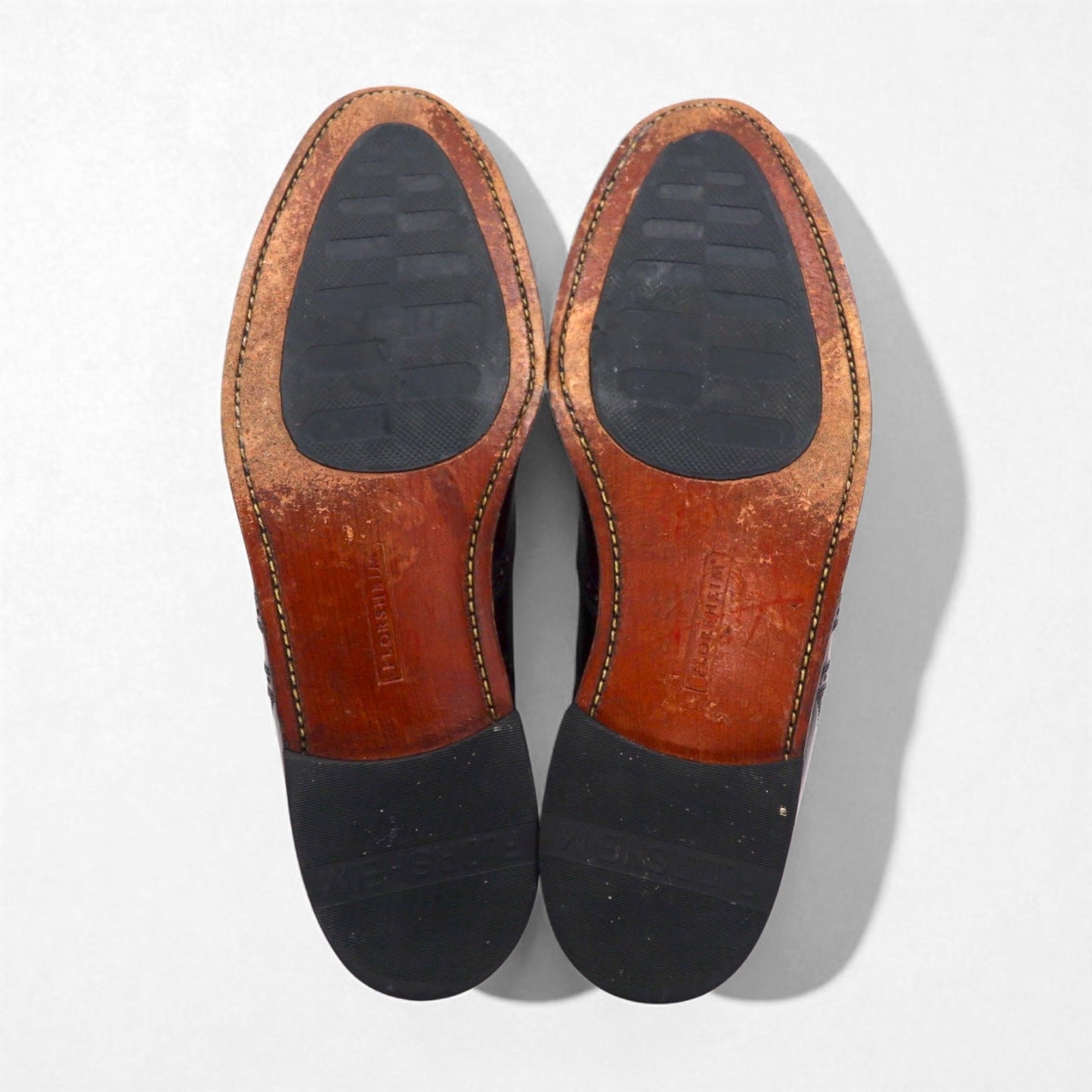 FLORSHEIM ウイングチップ フルブローグ ドレスシューズ 28cm ボルドー レザー メダリオン 562576 434