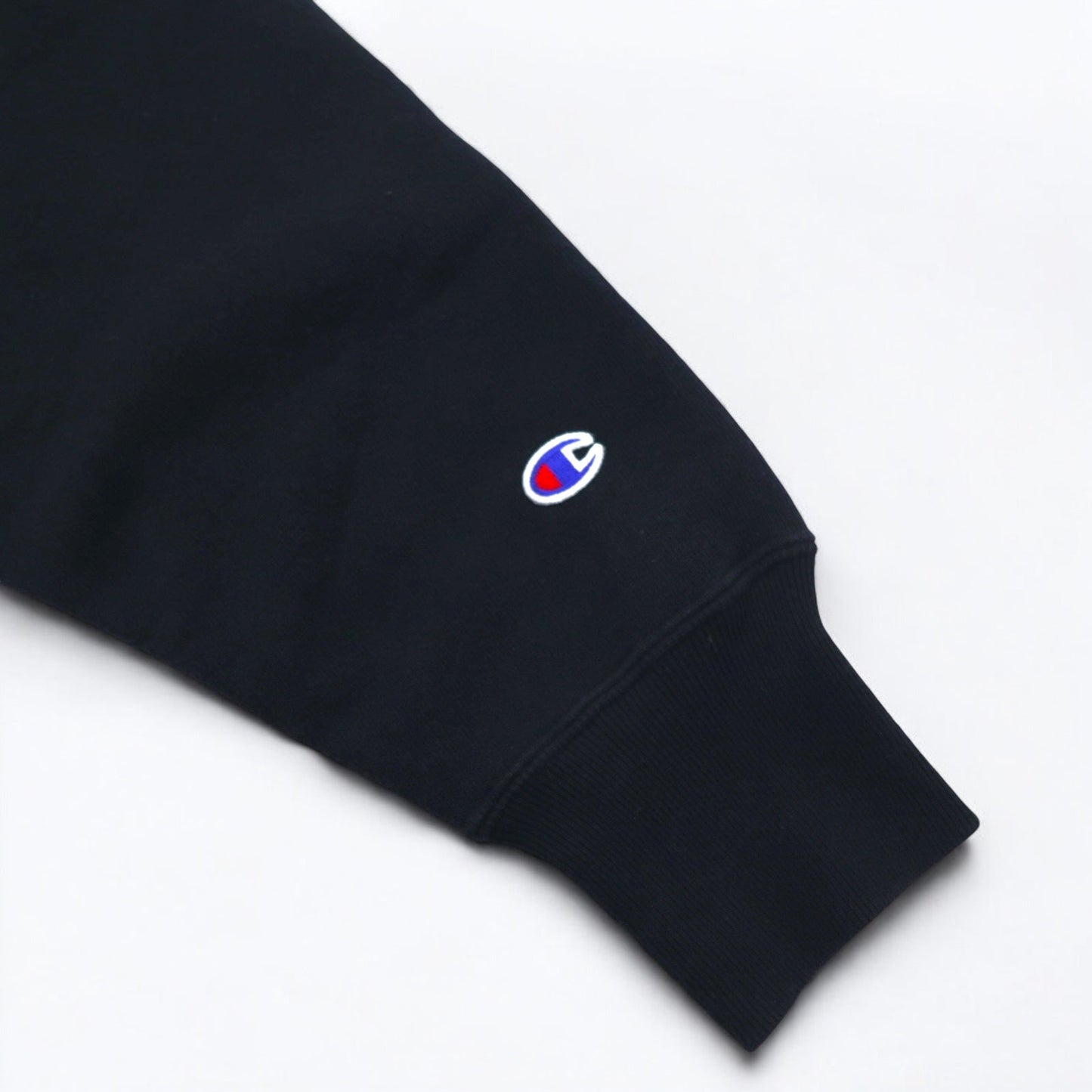 Champion クロップド リバースウィーブ REVERSE WEAVE スウェット M ブラック スクリプトロゴ刺繍 COMPACT VOLUME TOP CWSL009