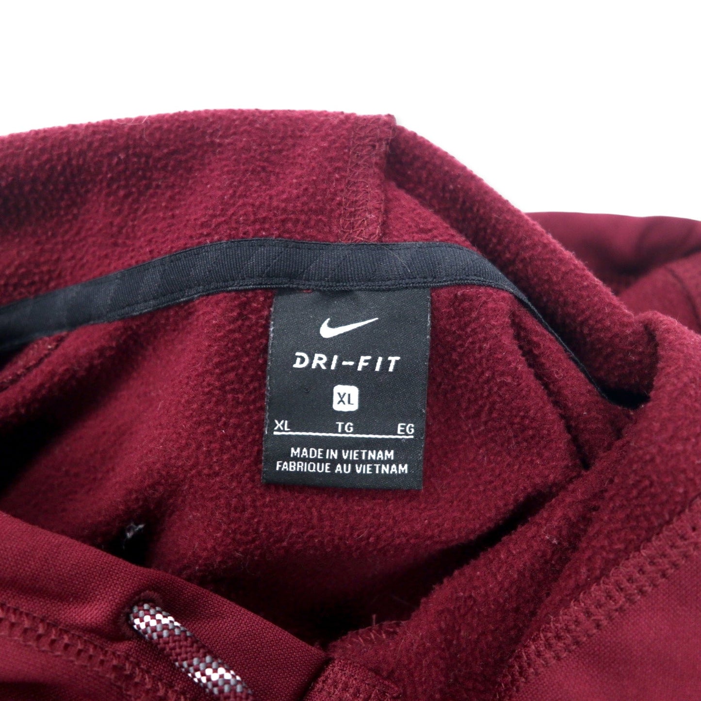 NIKEドライフィット プルオーバーパーカー XL ボルドー ポリエステル VT フットボール HOKIES