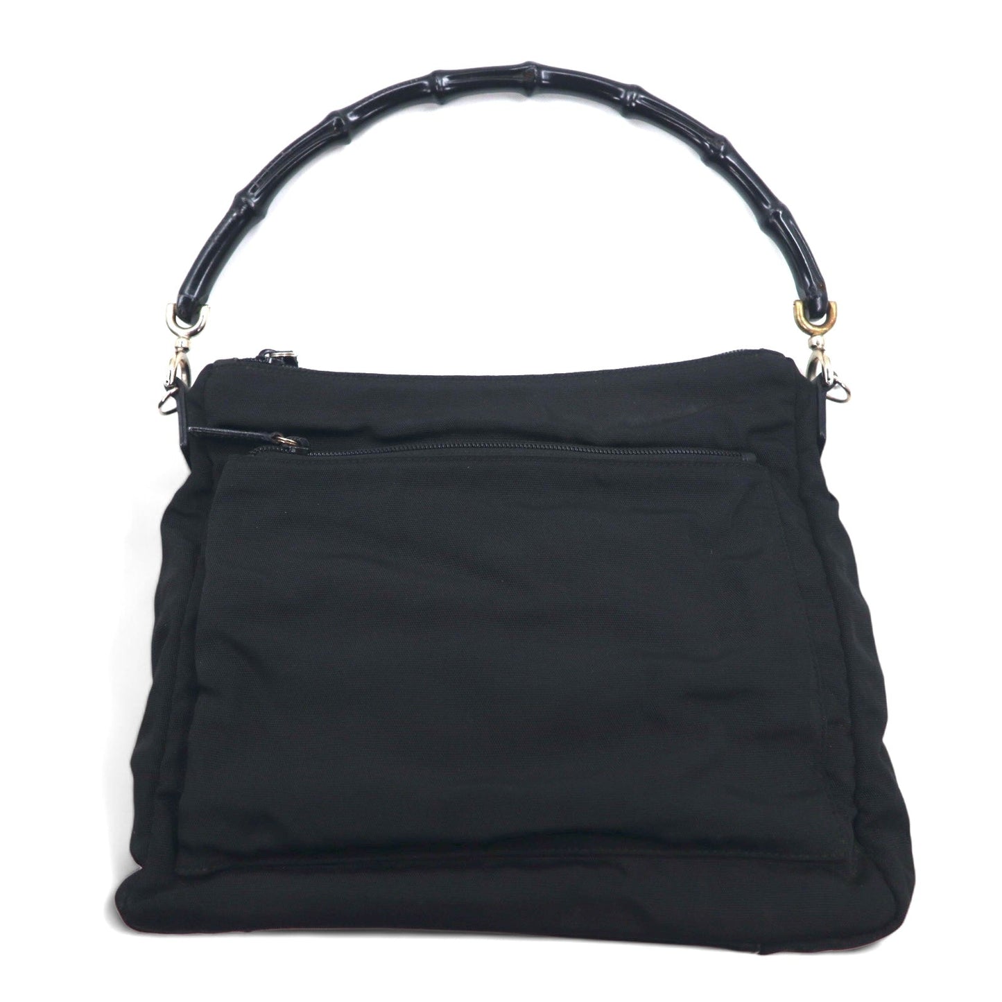 GUCCI イタリア製 2WAY バンブー ショルダーバッグ ハンドバック ブラック ナイロン 000・0509 002058