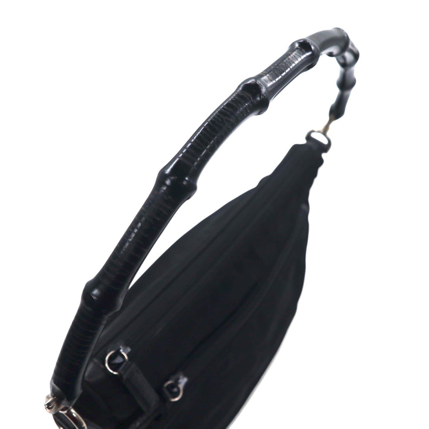 GUCCI イタリア製 2WAY バンブー ショルダーバッグ ハンドバック ブラック ナイロン 000・0509 002058
