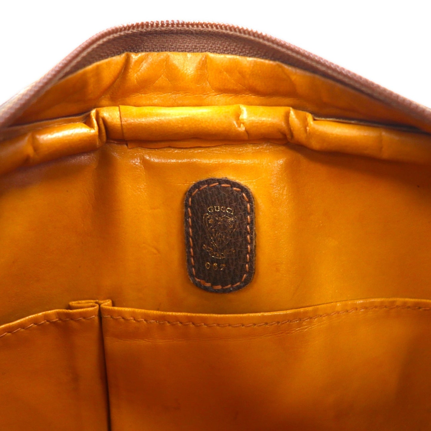 GUCCI オールドグッチ シェリーライン ショルダーバッグ ブラウン レザー