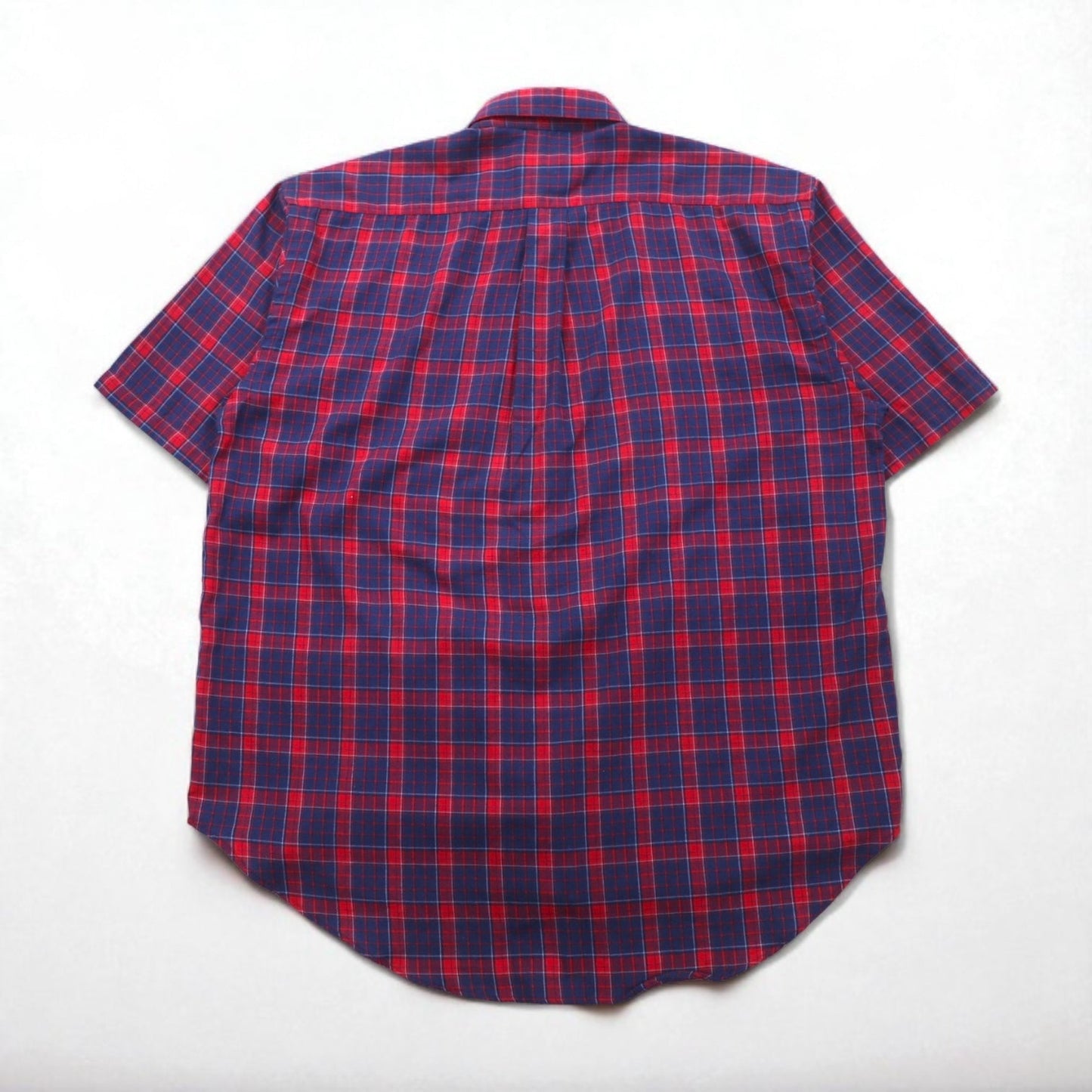 Polo by Ralph Lauren 90年代 ビッグサイズ 半袖 ボタンダウンシャツ L レッド ネイビー チェック