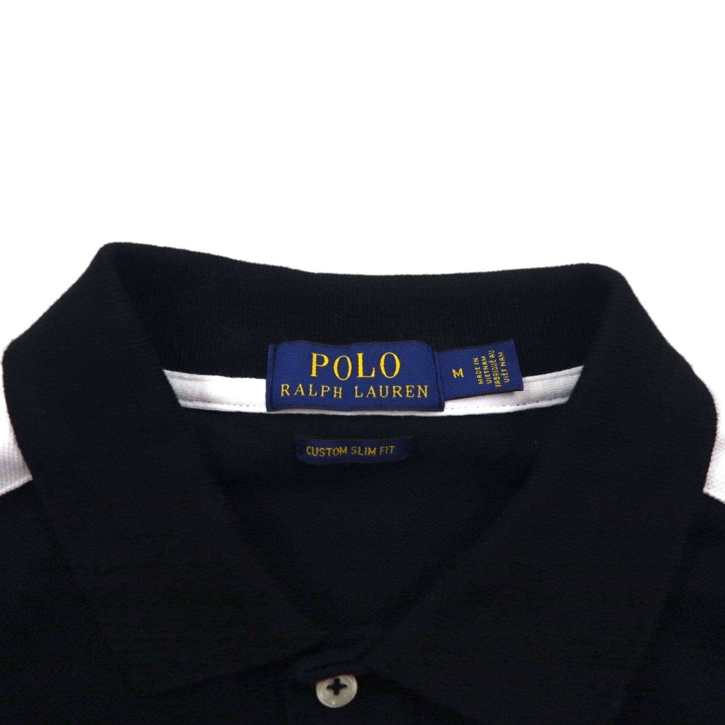 POLO RALPH LAUREN ビッグポニー刺繍 ポロシャツ M ブラック レッド 鹿の子 エンブレム ワッペン