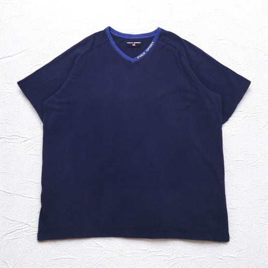 POLO SPORT RALPH LAUREN 90年代 フェード Vネック Tシャツ XXL ネイビー コットン ビッグサイズ