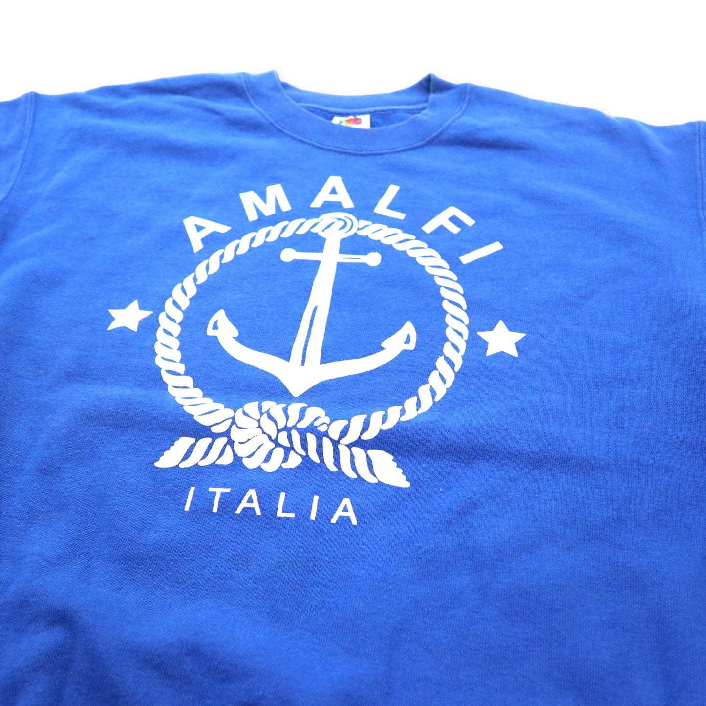 FRUIT OF THE LOOM モロッコ製 スウェット M ブルー コットン アンカー AMALFI ITALIA ヨーロッパライン