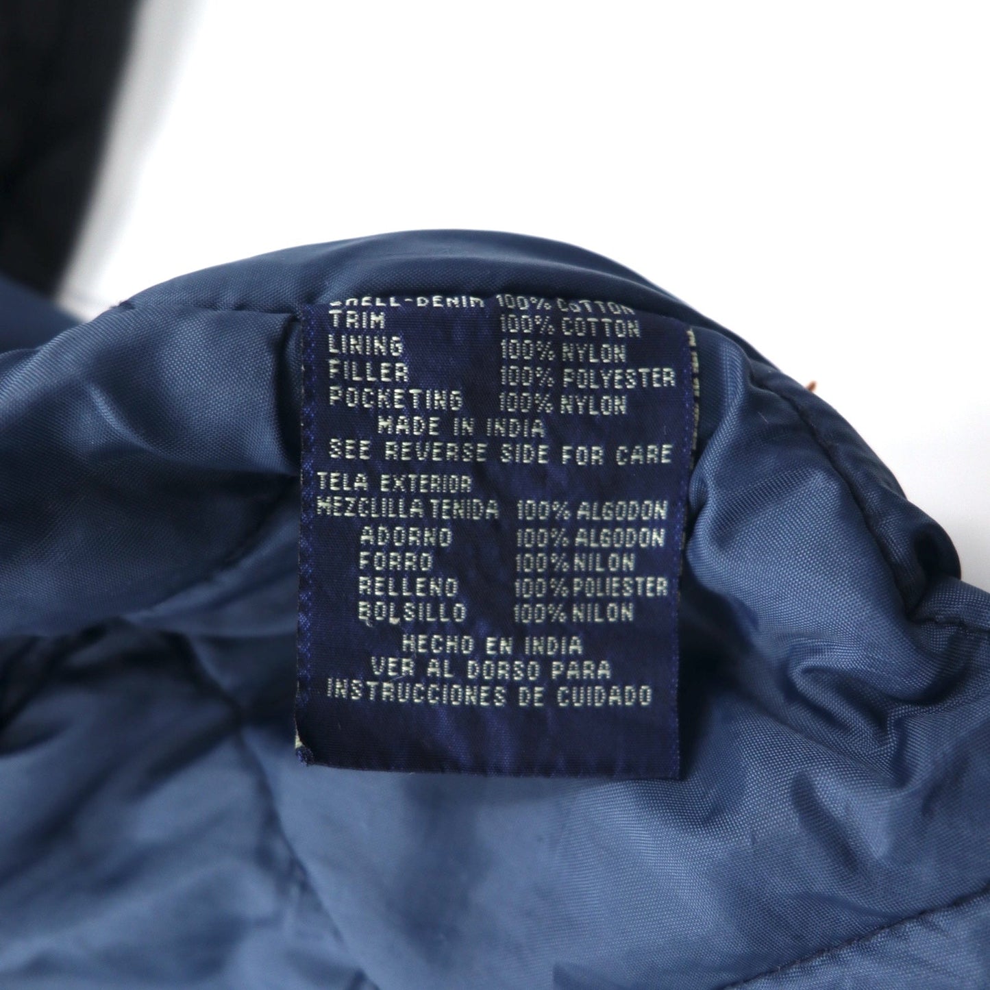 90年代 RUGGED GEAR レイヤード デニムジャケット Gジャン L インディゴ ブルー ブラック キルティング コットン