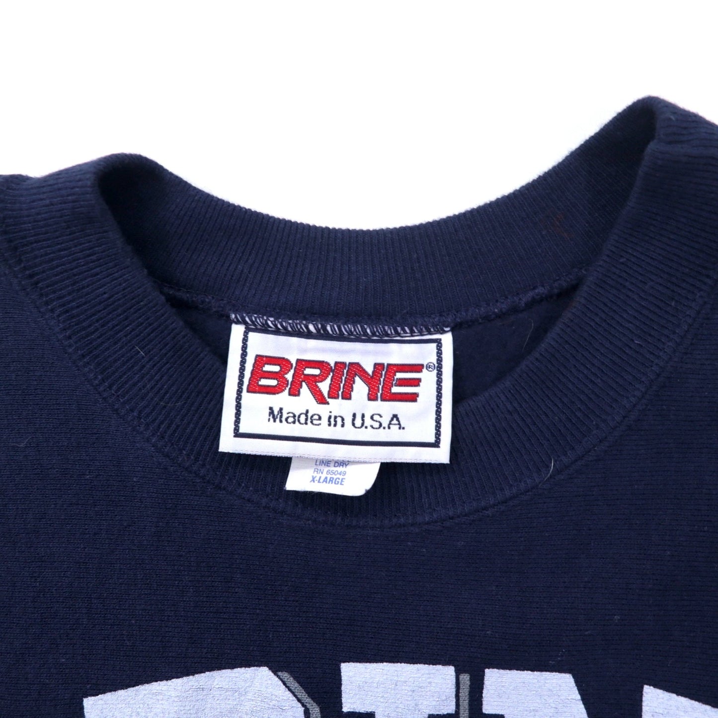 BRINE USA製 90年代 リバースウィーブ スウェット XL ネイビー コットン 裏起毛 LACROSSE ビッグサイズ