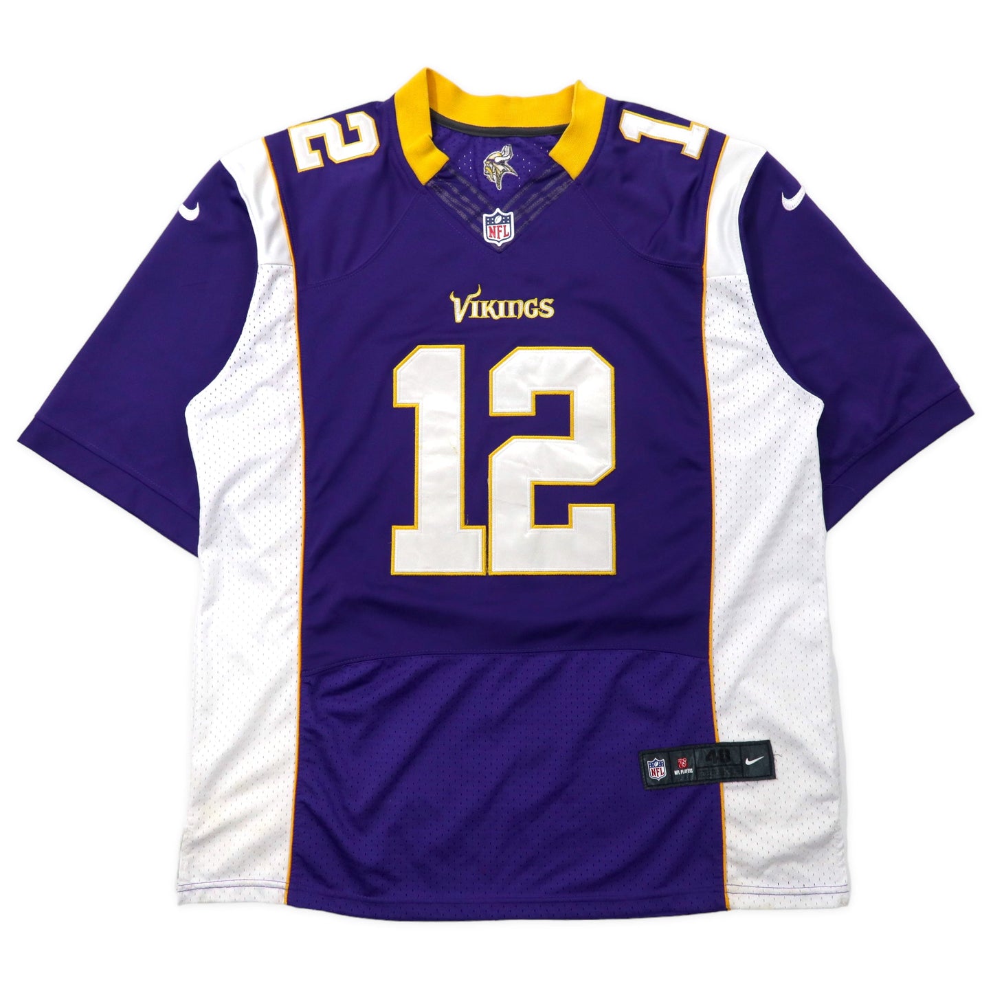 NIKE NFL ゲームシャツ 48 パープル ポリエステル メッシュ VIKINGS ナンバリング HARVIN ビッグサイズ