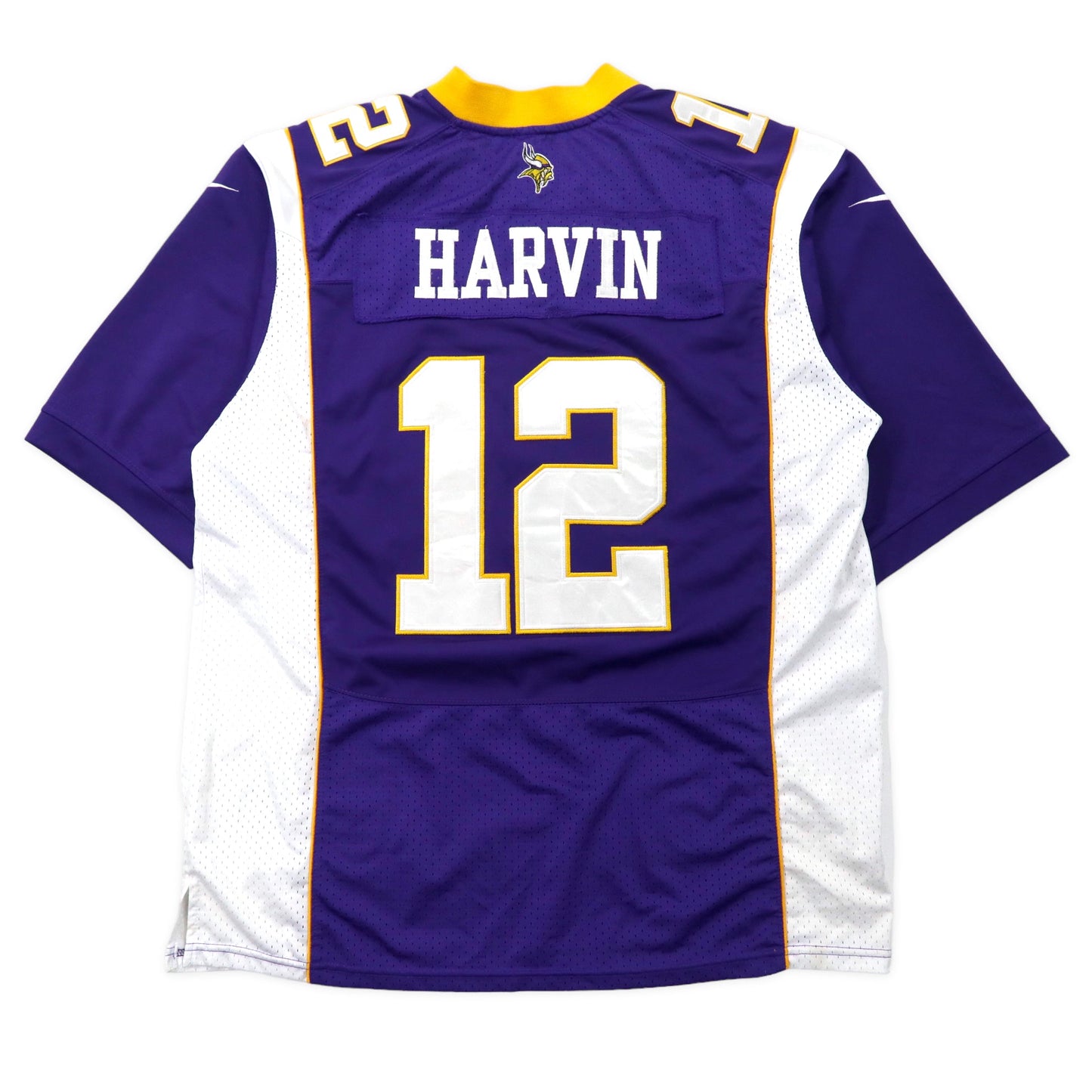 NIKE NFL ゲームシャツ 48 パープル ポリエステル メッシュ VIKINGS ナンバリング HARVIN ビッグサイズ