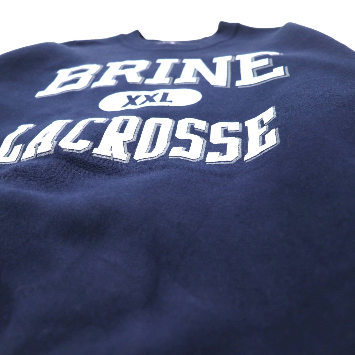 BRINE USA製 90年代 リバースウィーブ スウェット XL ネイビー コットン 裏起毛 LACROSSE ビッグサイズ