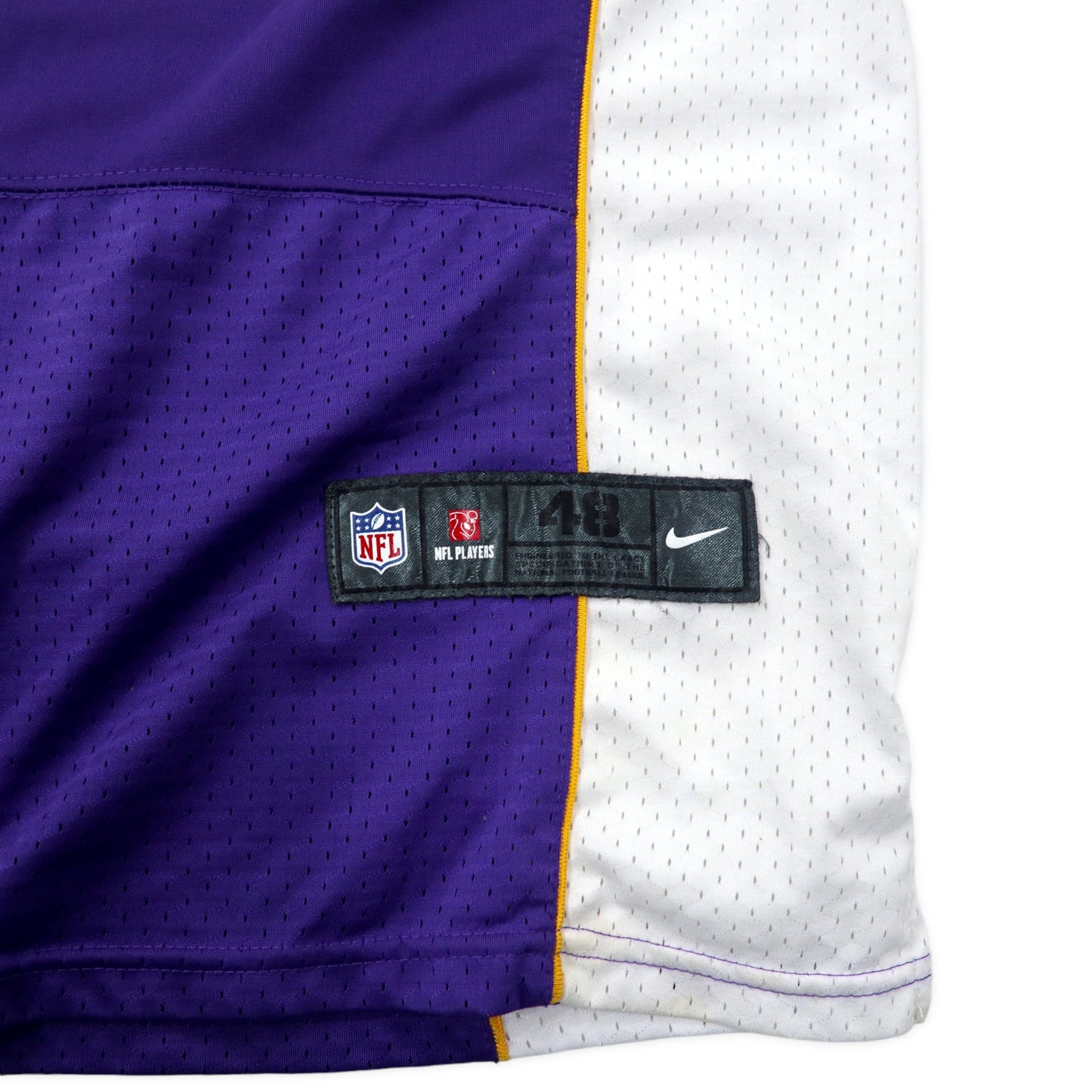 NIKE NFL ゲームシャツ 48 パープル ポリエステル メッシュ VIKINGS ナンバリング HARVIN ビッグサイズ