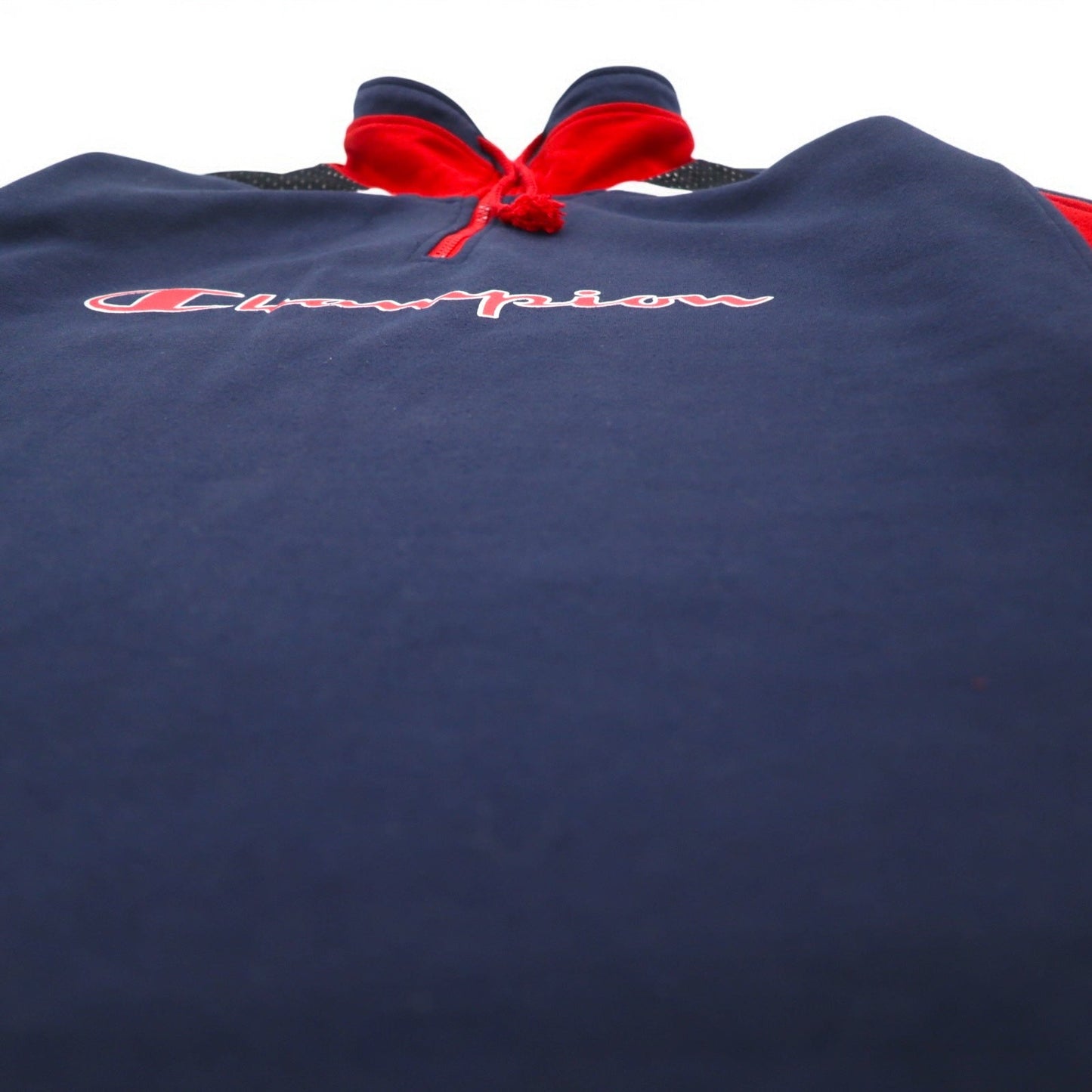 Champion 90年代 ハーフジップ スウェット L ネイビー コットン スクリプトロゴ プリント