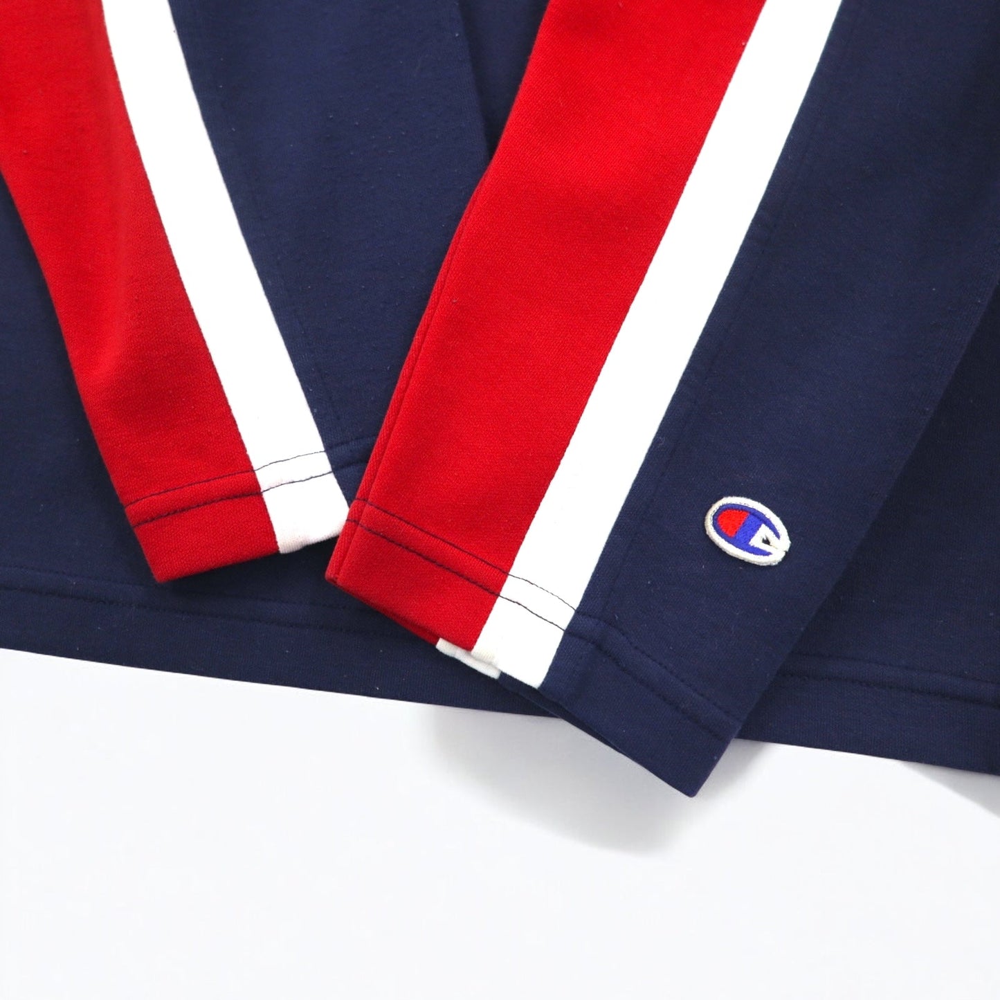 Champion 90年代 ハーフジップ スウェット L ネイビー コットン スクリプトロゴ プリント