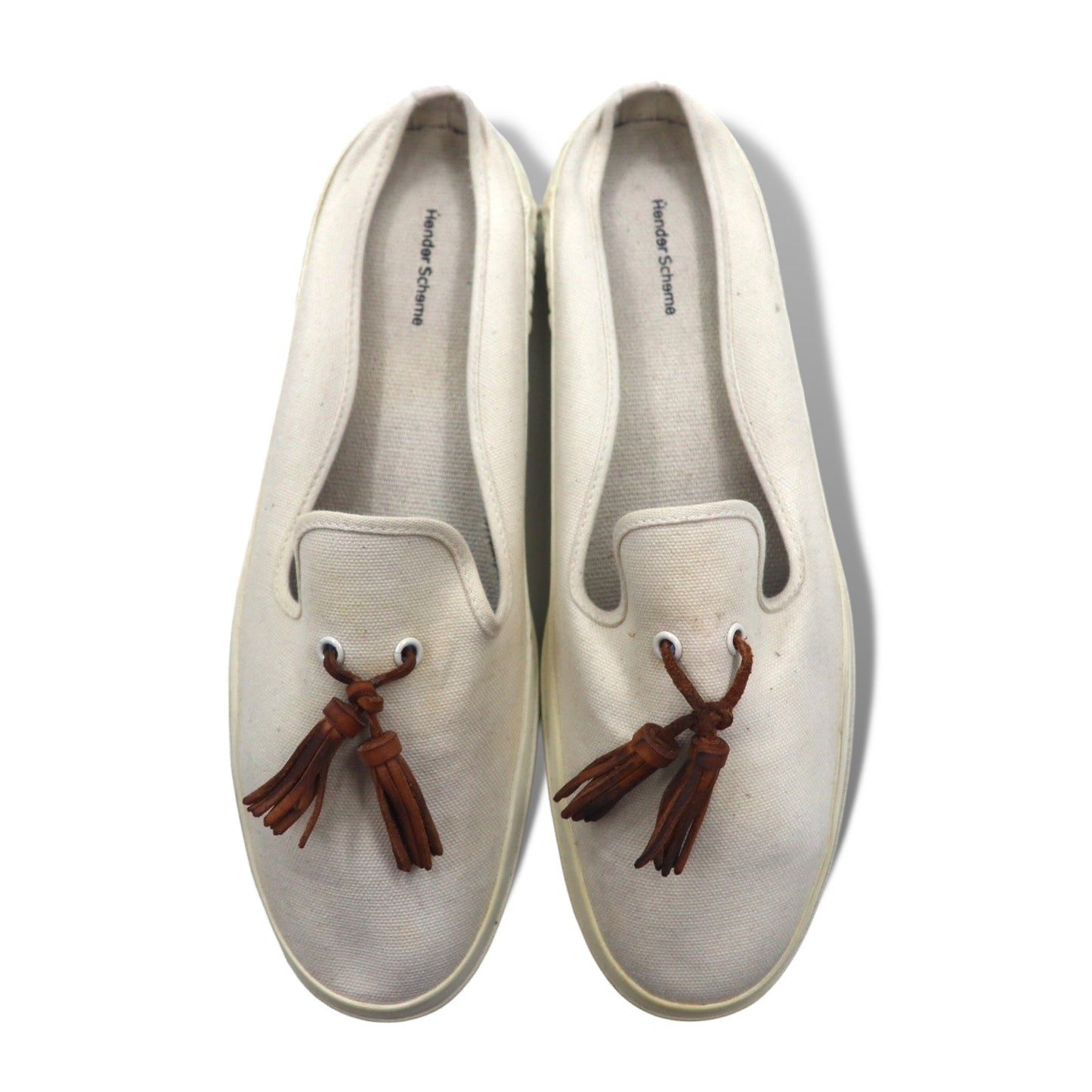 Hender Scheme パラレルピーク タッセル PARALLEL PEAK with tassels スリッポン ミュール 27cm ~ 27.5cm キャンバス 8AHR