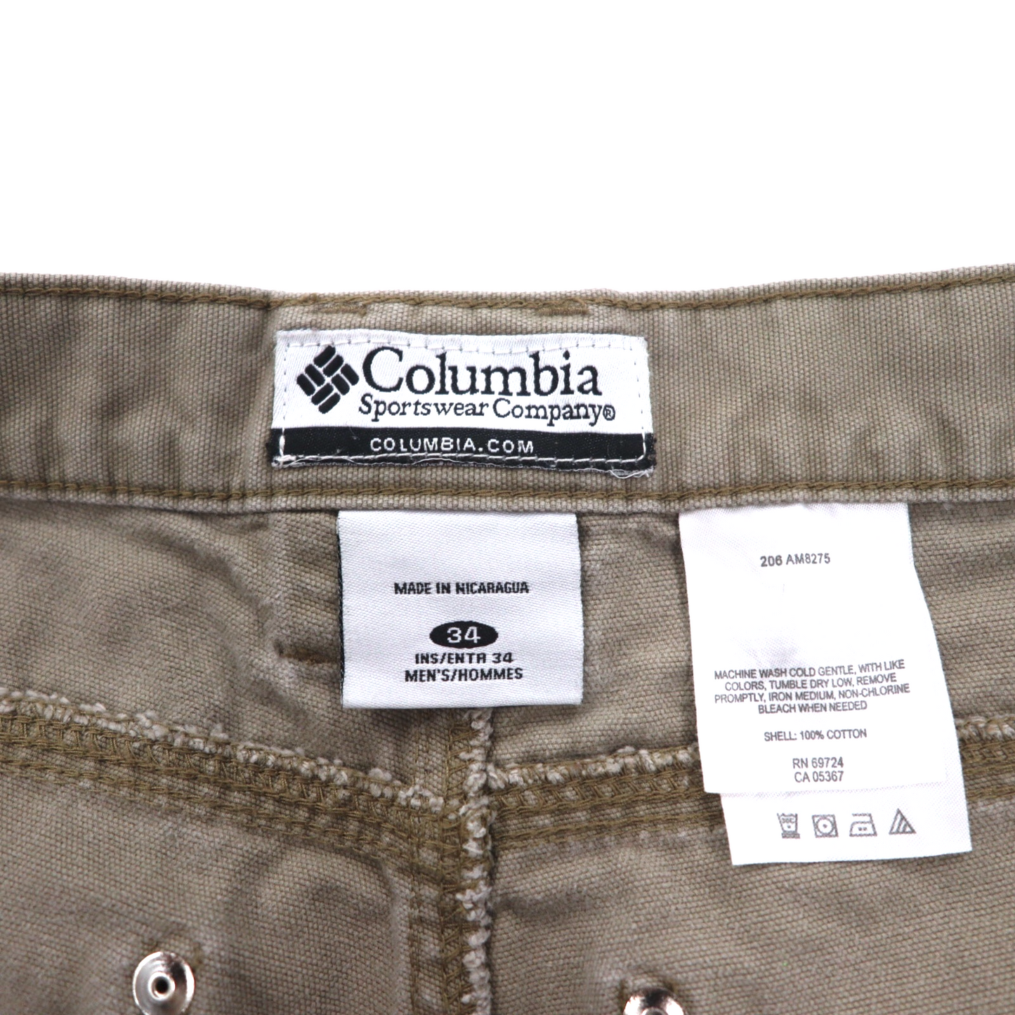 Columbia キャンバス ハイキング カーゴパンツ カーペンターパンツ L ベージュ Canvas Hiking Cargo Pants AM8275