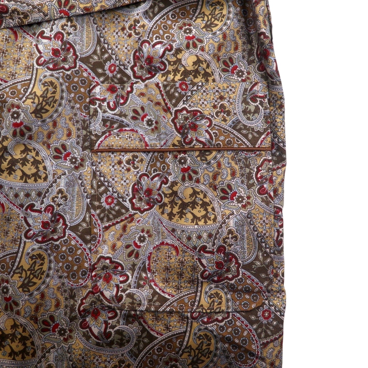 VIntage 90s Japan Made Paisley Robe with Shawl Collar ペイズリー柄 ガウンコート L ブラウン 日本製 未使用品