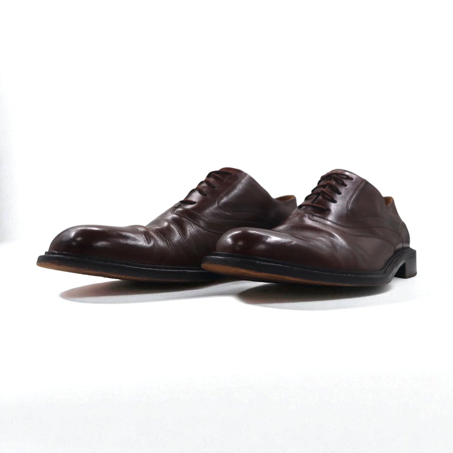 JOHNSTON & MURPHY イタリア製 HANDCRAFTED プレーントゥ ドレスシューズ 28cm ブラウン レザー 15-1528