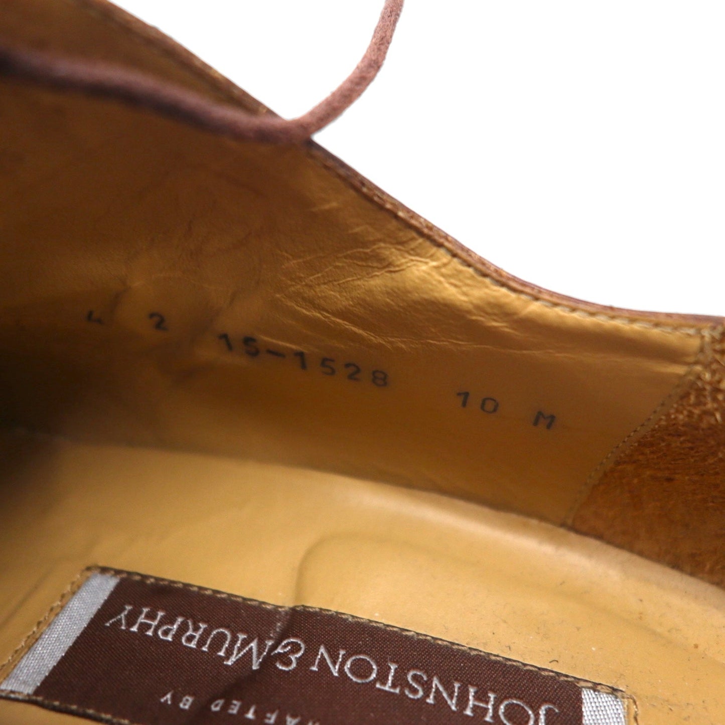 JOHNSTON & MURPHY イタリア製 HANDCRAFTED プレーントゥ ドレスシューズ 28cm ブラウン レザー 15-1528