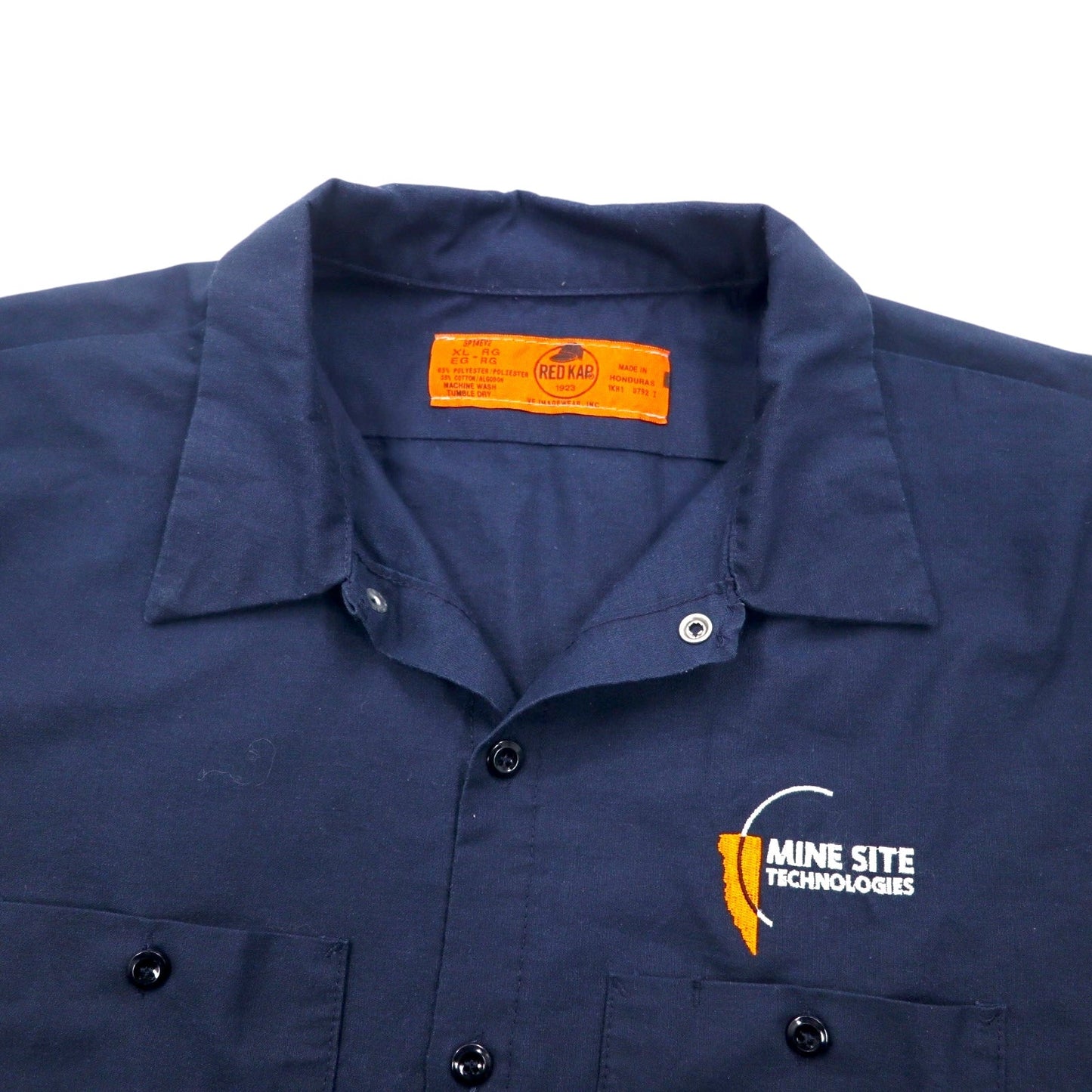 RED KAP リフレクター ワークシャツ XL ネイビー コットン US企業 ホンジュラス製