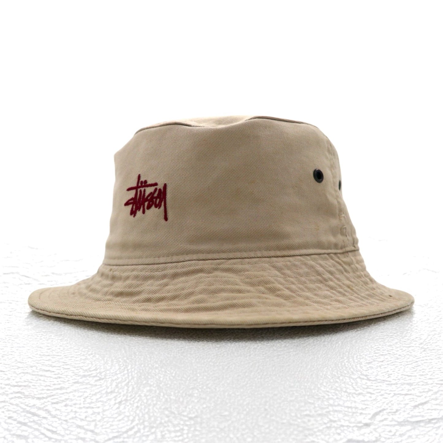 stussy hats 90年代 オールド ステューシー バケットハット L/XL ベージュ ストックロゴ