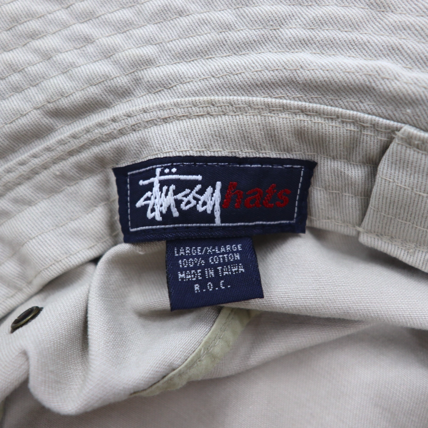 stussy hats 90年代 オールド ステューシー バケットハット L/XL ベージュ ストックロゴ