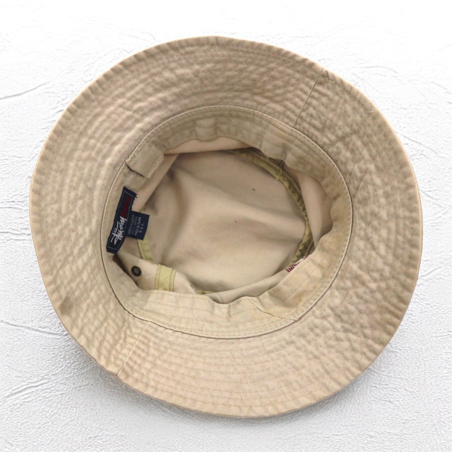 stussy hats 90年代 オールド ステューシー バケットハット L/XL ベージュ ストックロゴ