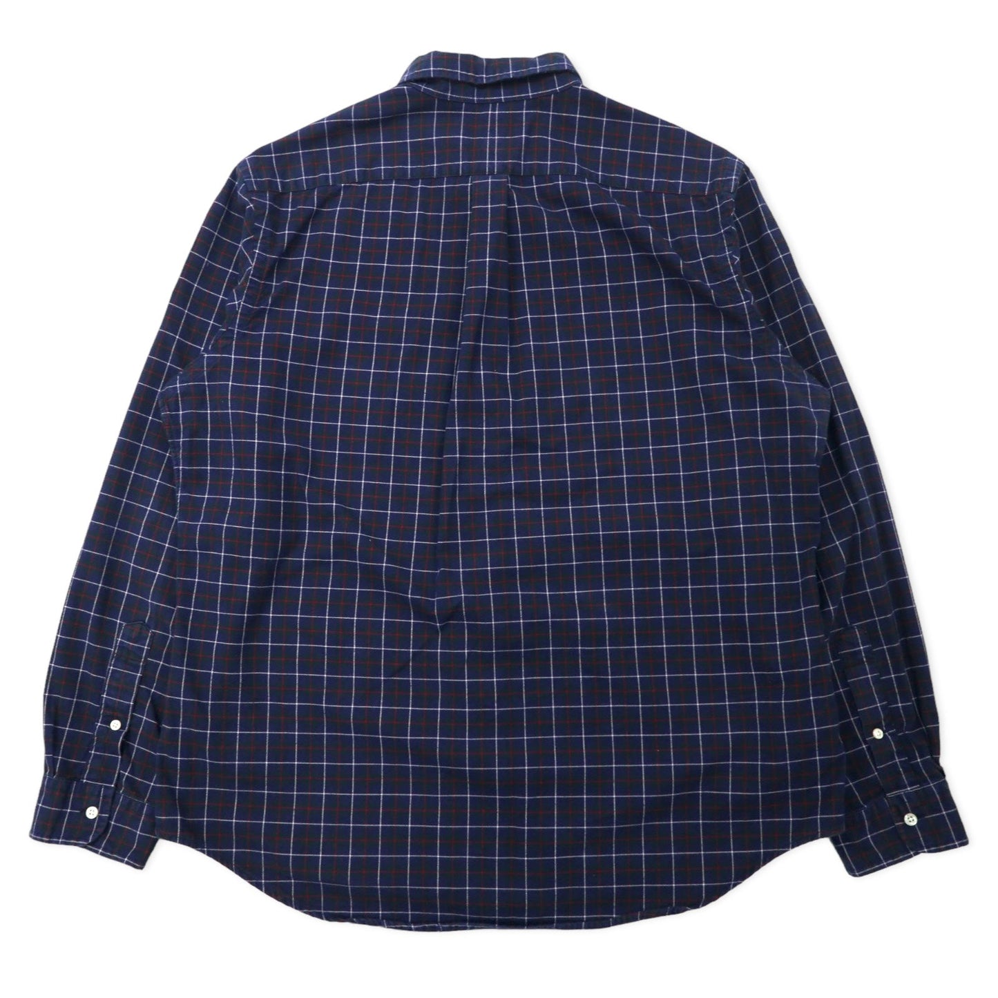 RALPH LAUREN ボタンダウンシャツ XL ネイビー チェック コットン スモールポニー刺繍