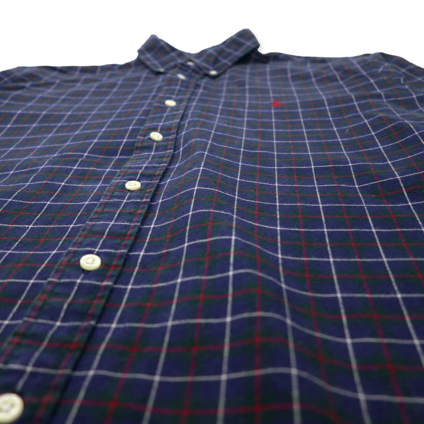RALPH LAUREN ボタンダウンシャツ XL ネイビー チェック コットン スモールポニー刺繍