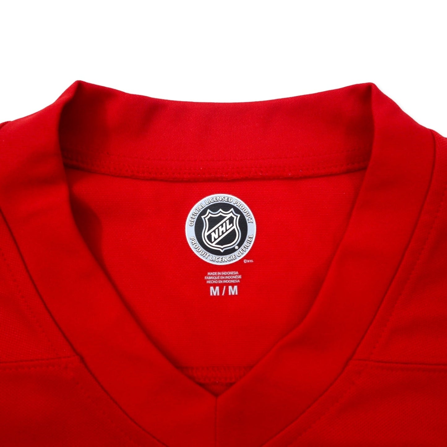 NHL ホッケーシャツ ジャージ M レッド ポリエステル ナンバリング シカゴ ブラックホークス インディアン プリント ビッグサイズ