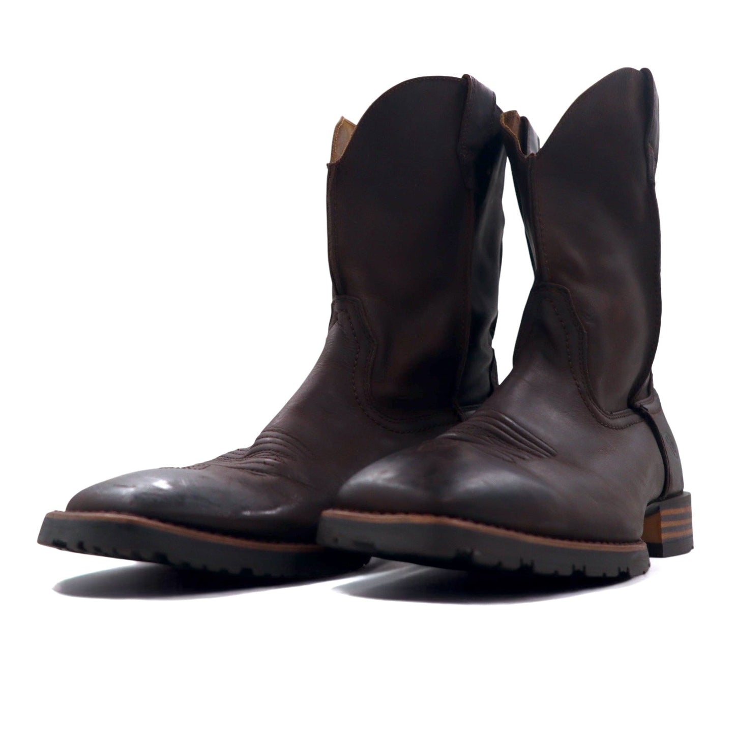 ARIAT スクエアトゥ Hybrid Street Side ウェスタンブーツ 28cm ブラウン フルグレインレザー スリップ防止 10016289