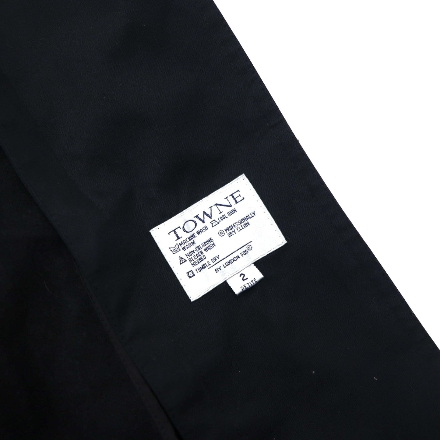 TOWNE BY LONDON FOG 90年代 フード着脱式 トレンチコート M ブラック ポリエステル コットン ライナー着脱式