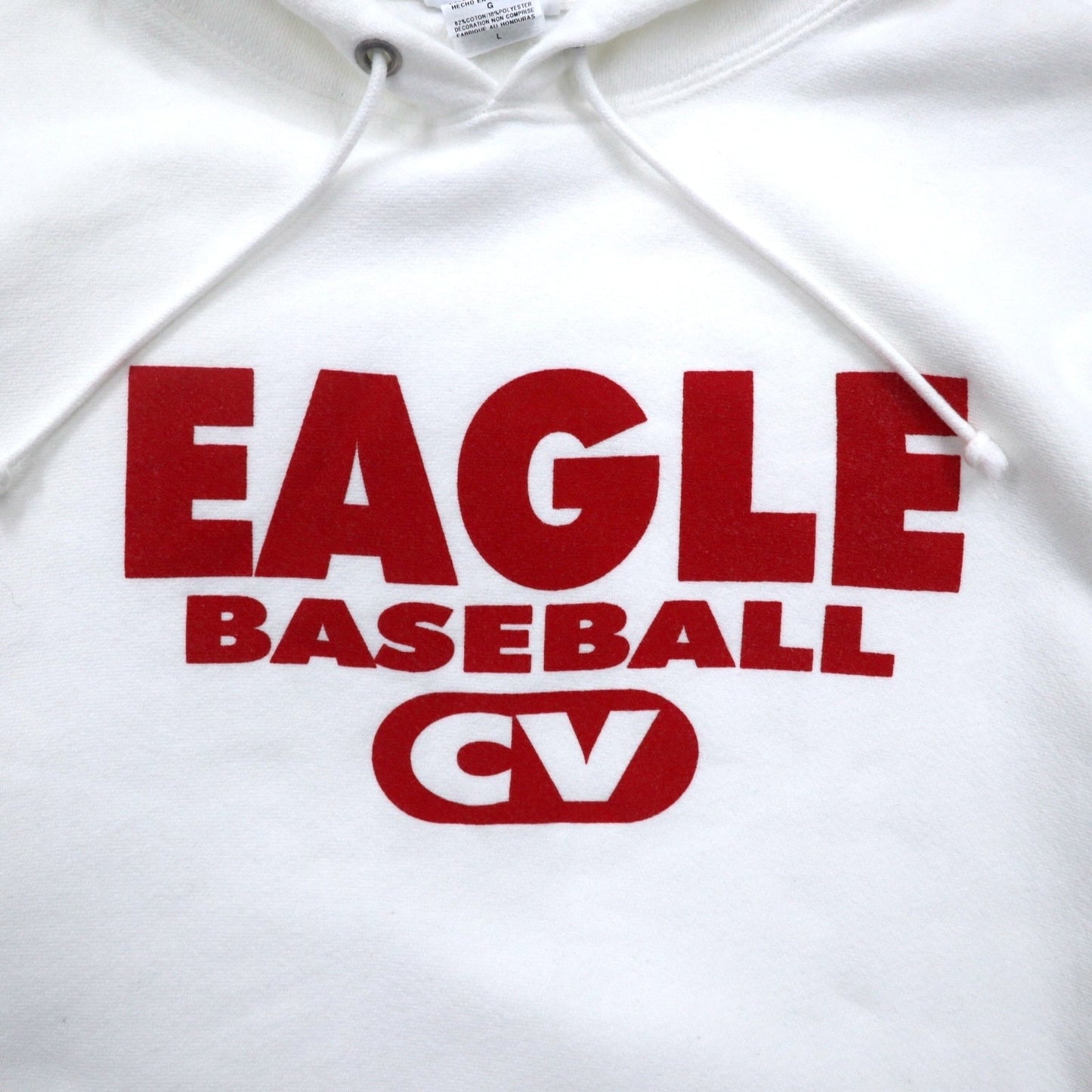 Champion リバースウィーブ REVERSE WEAVE プルオーバーパーカー 2XL ホワイト コットン 裏起毛 EAGLE BASEBALL 青単タグ 復刻 ホンジュラス製