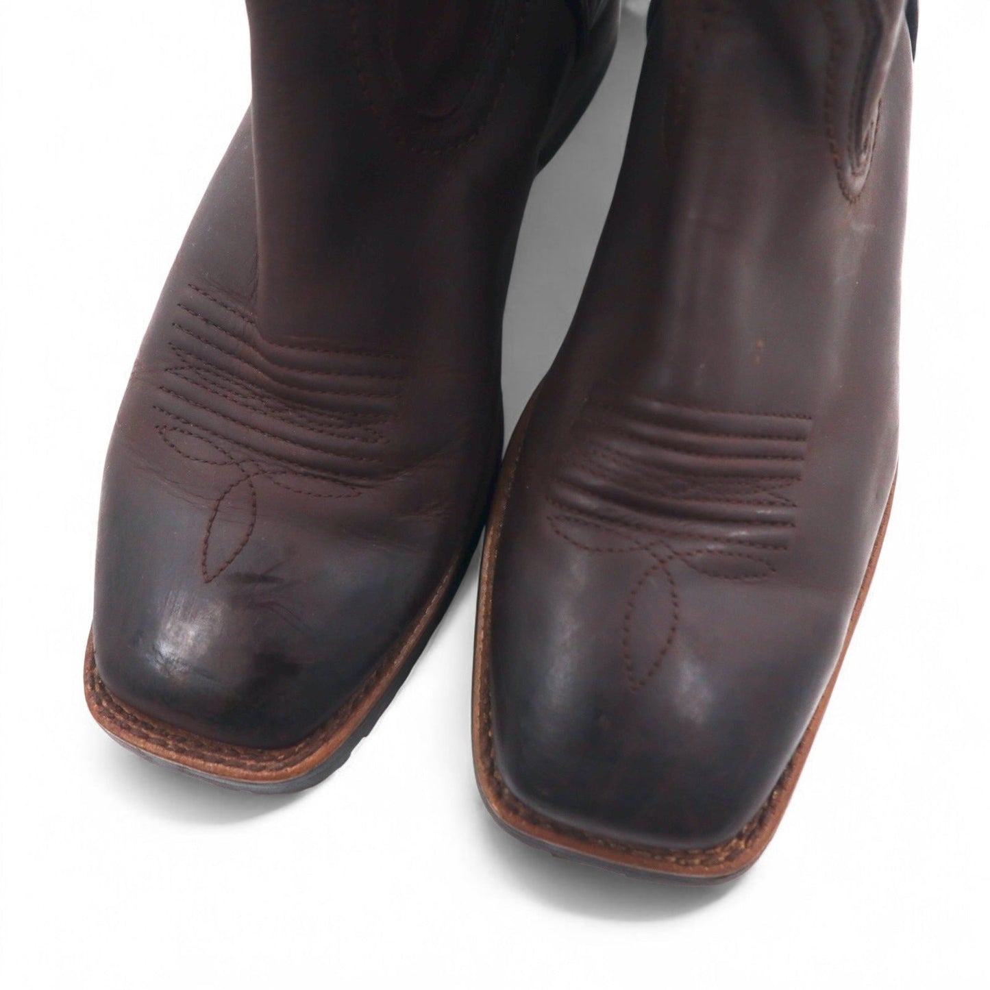 ARIAT スクエアトゥ Hybrid Street Side ウェスタンブーツ 28cm ブラウン フルグレインレザー スリップ防止 10016289