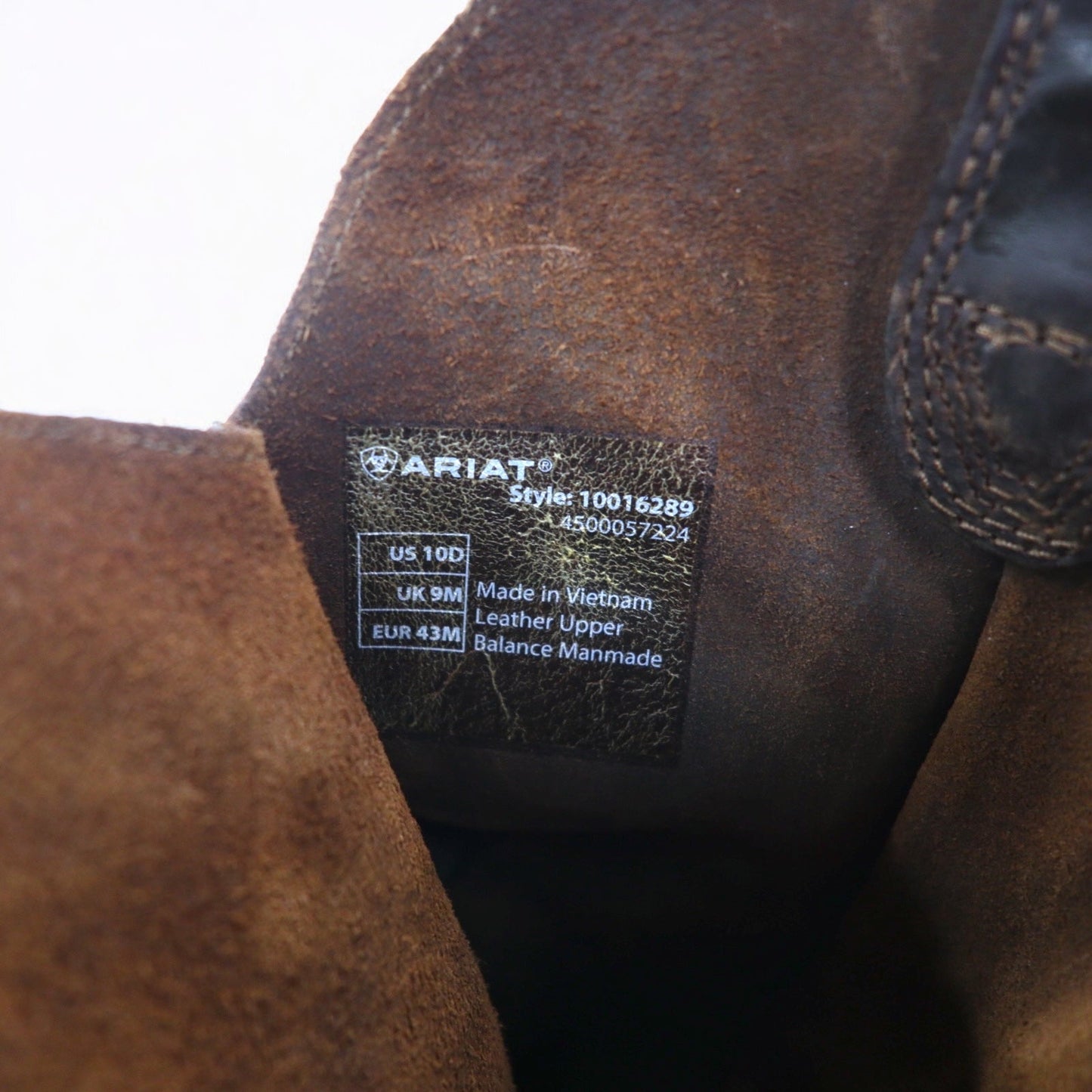 ARIAT スクエアトゥ Hybrid Street Side ウェスタンブーツ 28cm ブラウン フルグレインレザー スリップ防止 10016289