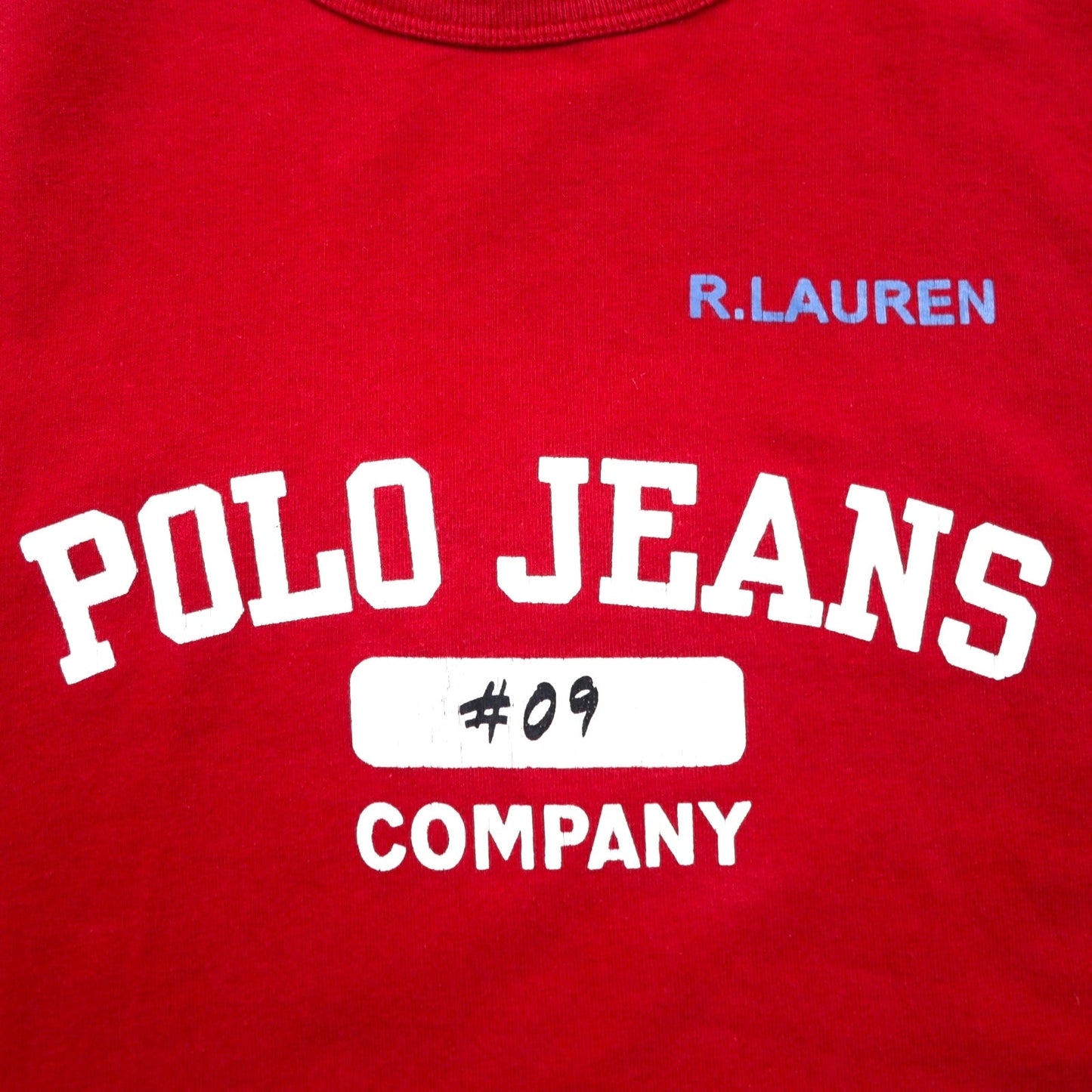 POLO JEANS COMPANY RALPH LAUREN 90年代 ツートン ドッキング Tシャツ L レッド ネイビー コットン