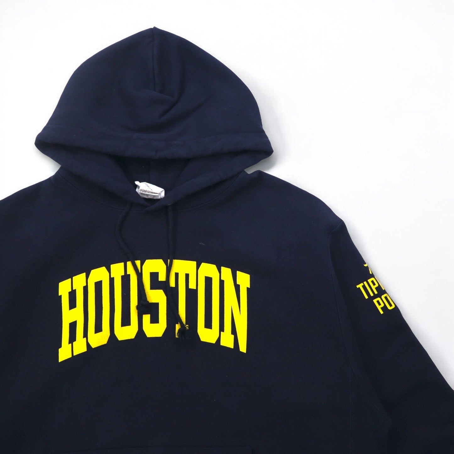 Champion リバースウィーブ REVERSE WEAVE プルオーバーパーカー 3XL ネイビー コットン 裏起毛 HOUSTON アーチロゴ 青単タグ 復刻 ホンジュラス製