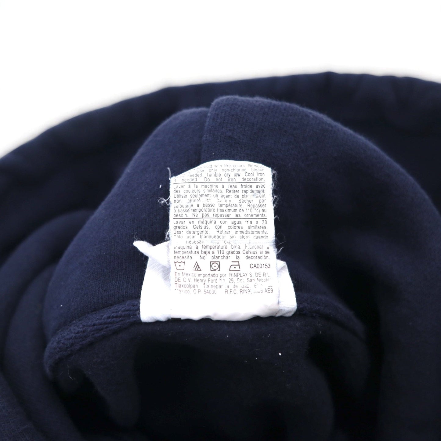 Champion リバースウィーブ REVERSE WEAVE プルオーバーパーカー 3XL ネイビー コットン 裏起毛 HOUSTON アーチロゴ 青単タグ 復刻 ホンジュラス製