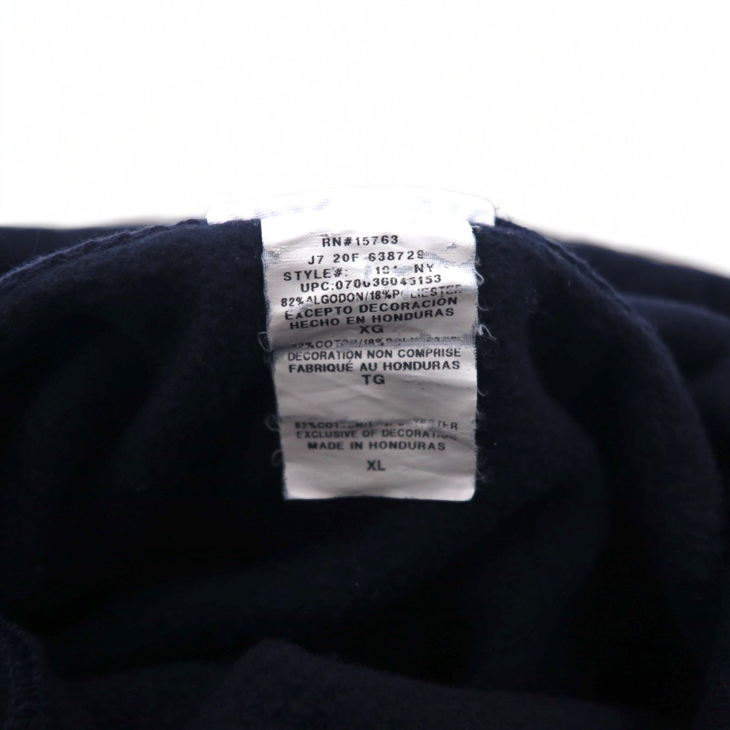 Champion リバースウィーブ REVERSE WEAVE プルオーバーパーカー 3XL ネイビー コットン 裏起毛 HOUSTON アーチロゴ 青単タグ 復刻 ホンジュラス製