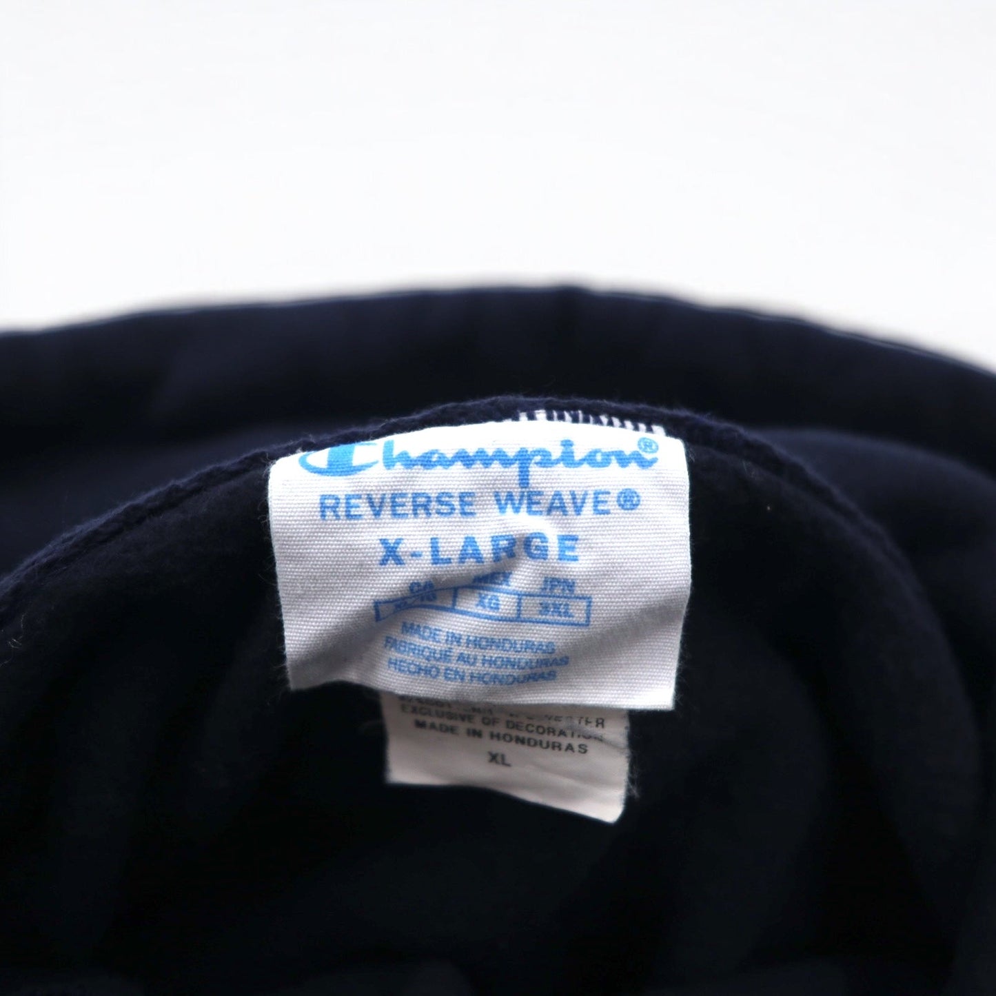 Champion リバースウィーブ REVERSE WEAVE プルオーバーパーカー 3XL ネイビー コットン 裏起毛 HOUSTON アーチロゴ 青単タグ 復刻 ホンジュラス製