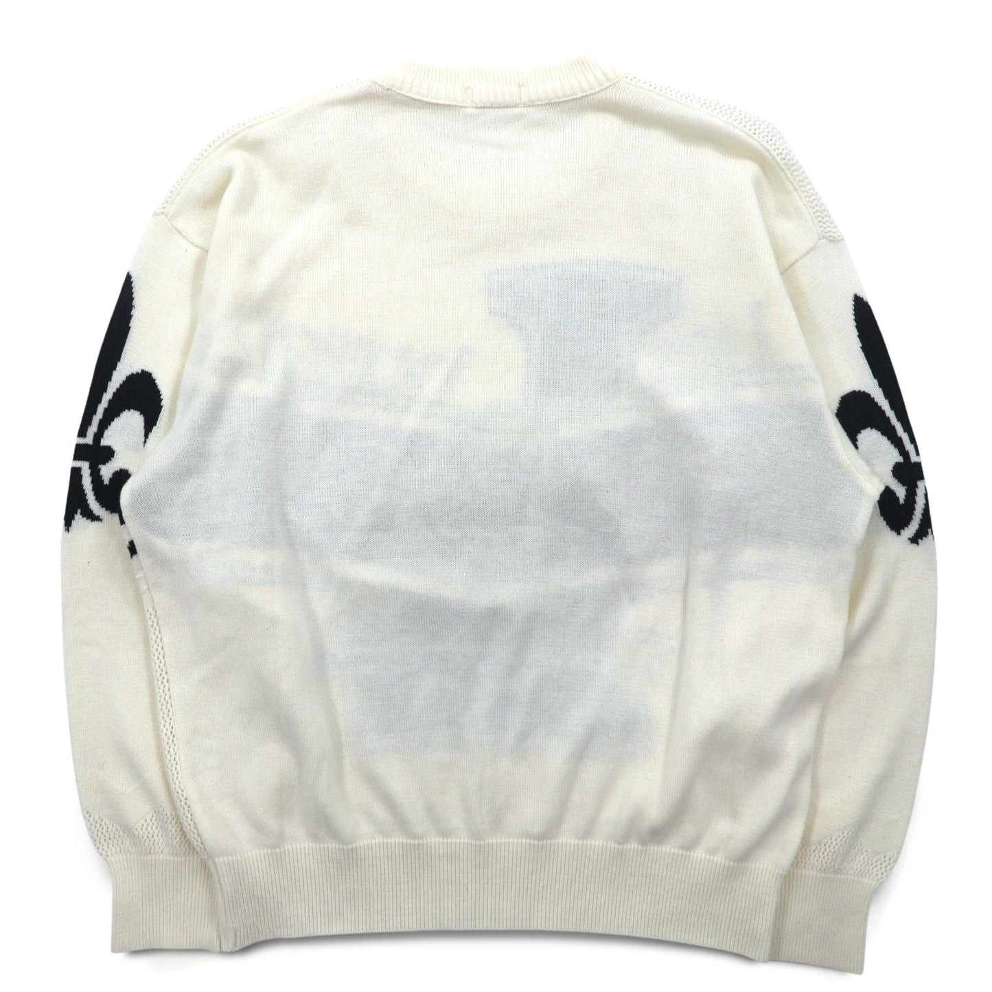 Vintage 90s Japan Made Street Sweater LESHURON SPORTS UOMO 刺繍 ニット セーター XL ホワイト