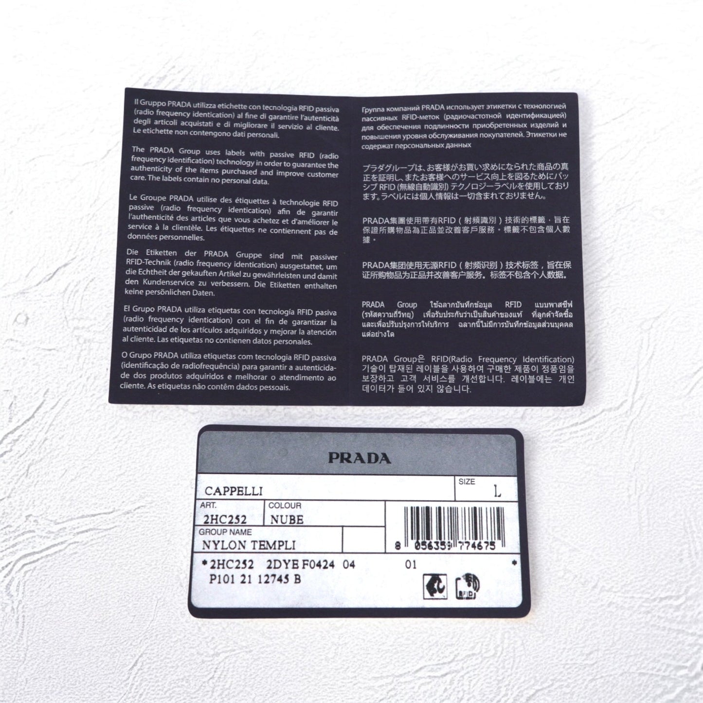 PRADA パデッド リナイロン バケットハット L Padded Re-Nylon Bucket Hat キルティング グレー プリント 2HC252