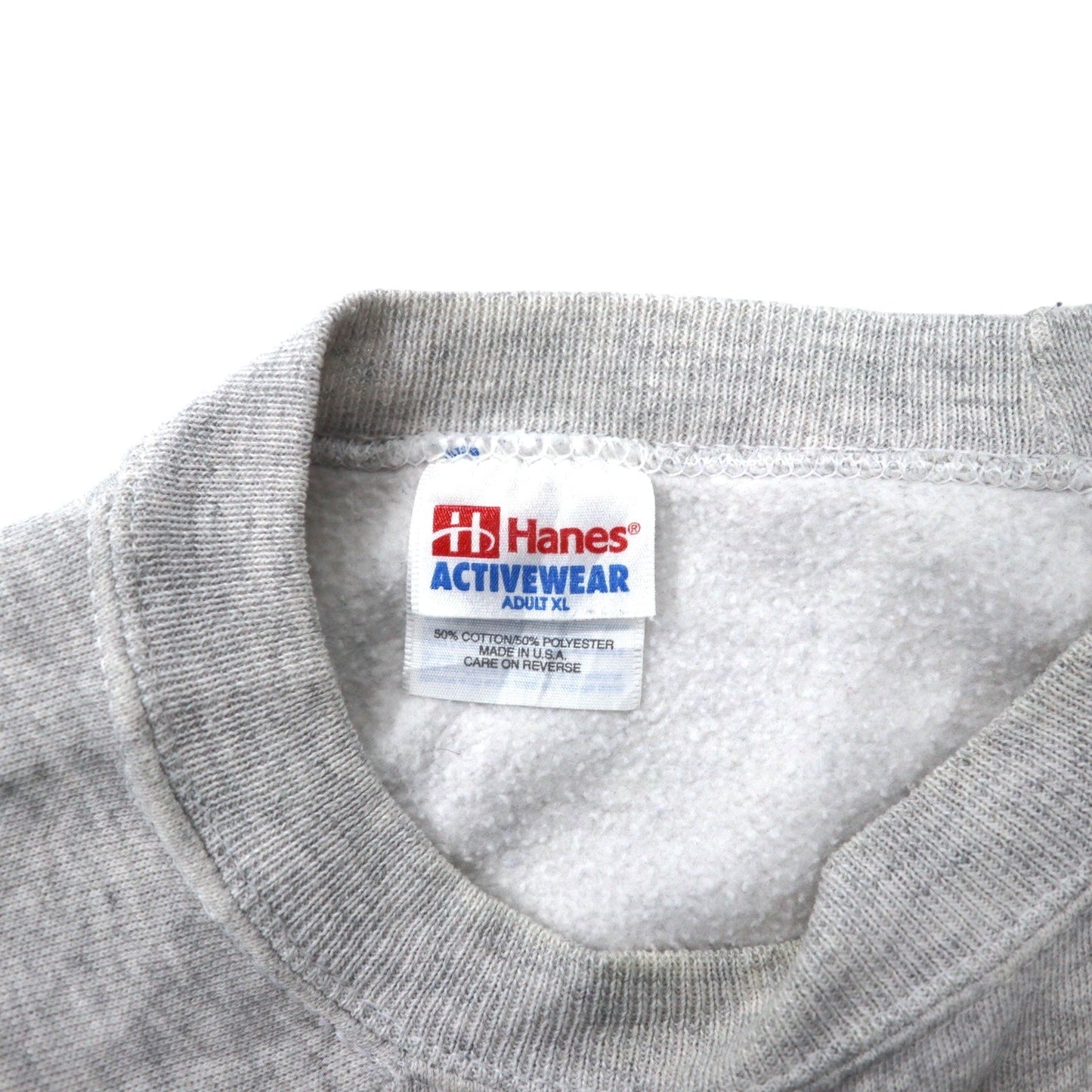 Hanes USA製 90年代 ACTIVEWEAR フットボール プリント スウェット XL グレー コットン IRON WOOD EAGLES