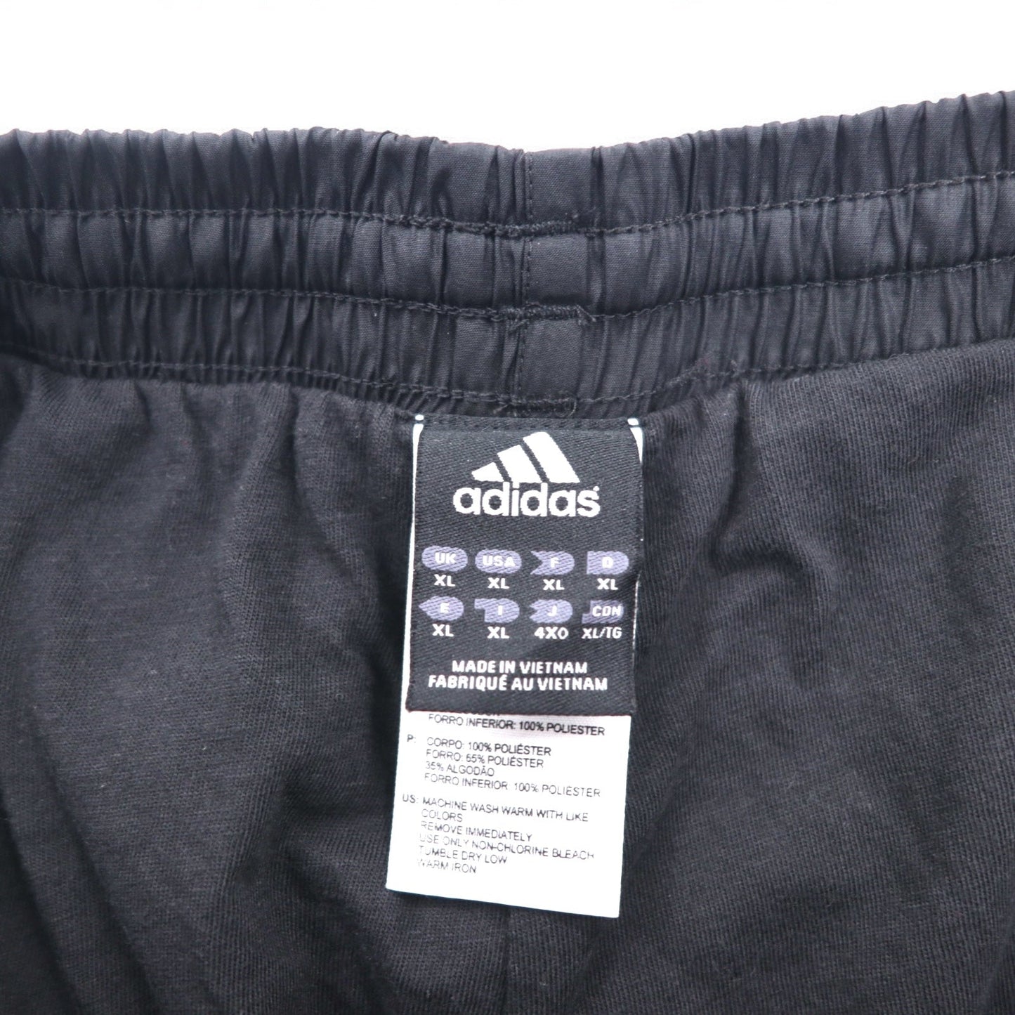 adidas 00年代 3ストライプ ナイロン トラックパンツ ジャージ 4XL ブラック