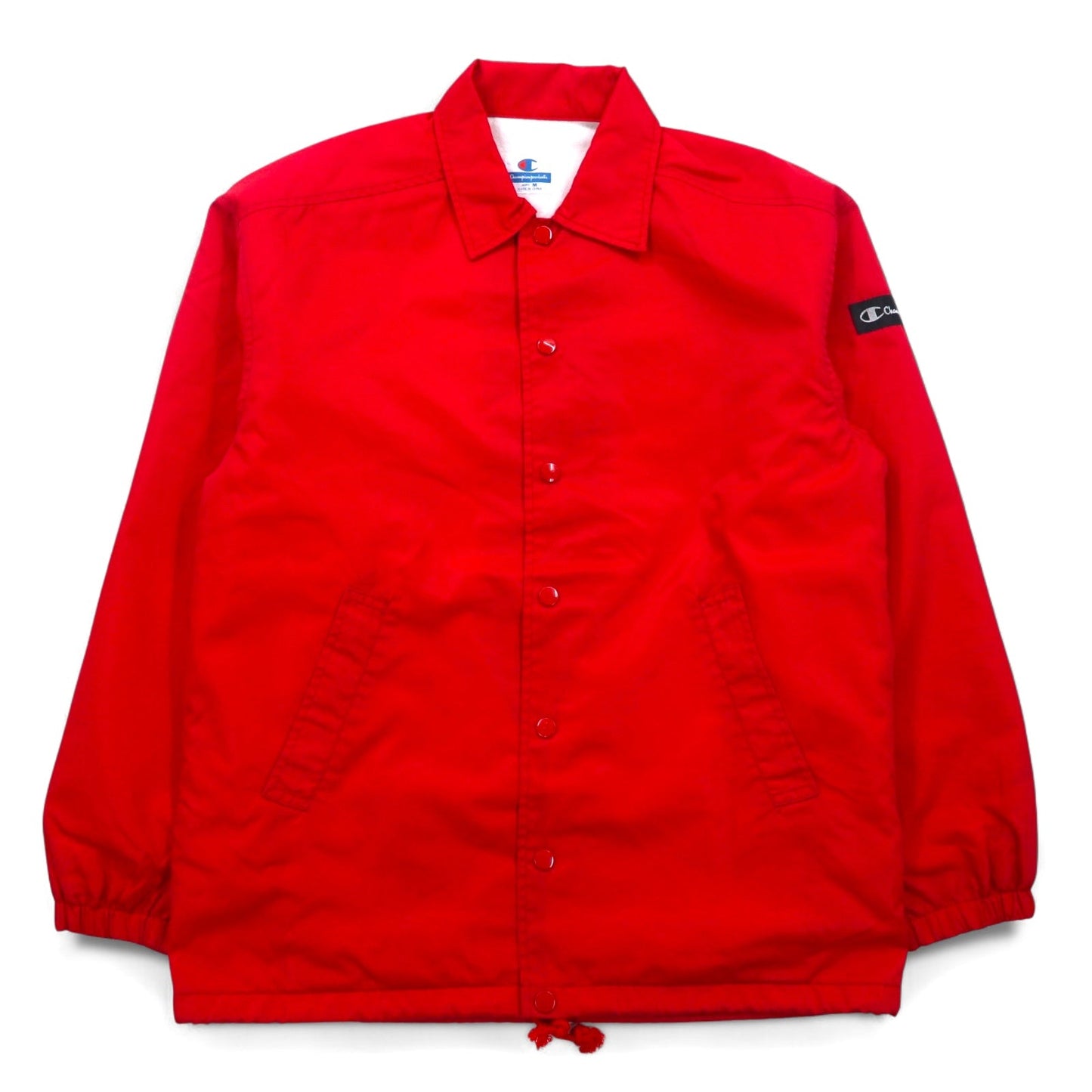 Champion products 90年代 コーチジャケット M レッド ナイロン バックロゴプリント